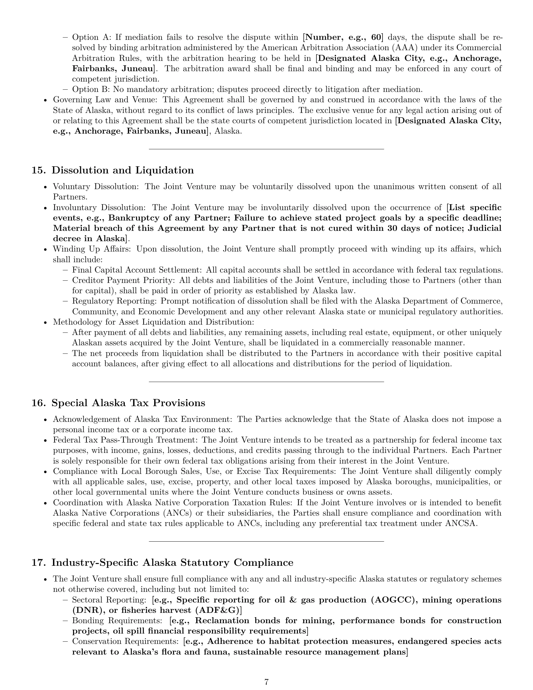 Preview page 7 of Pro Alaska joint venture agreement template