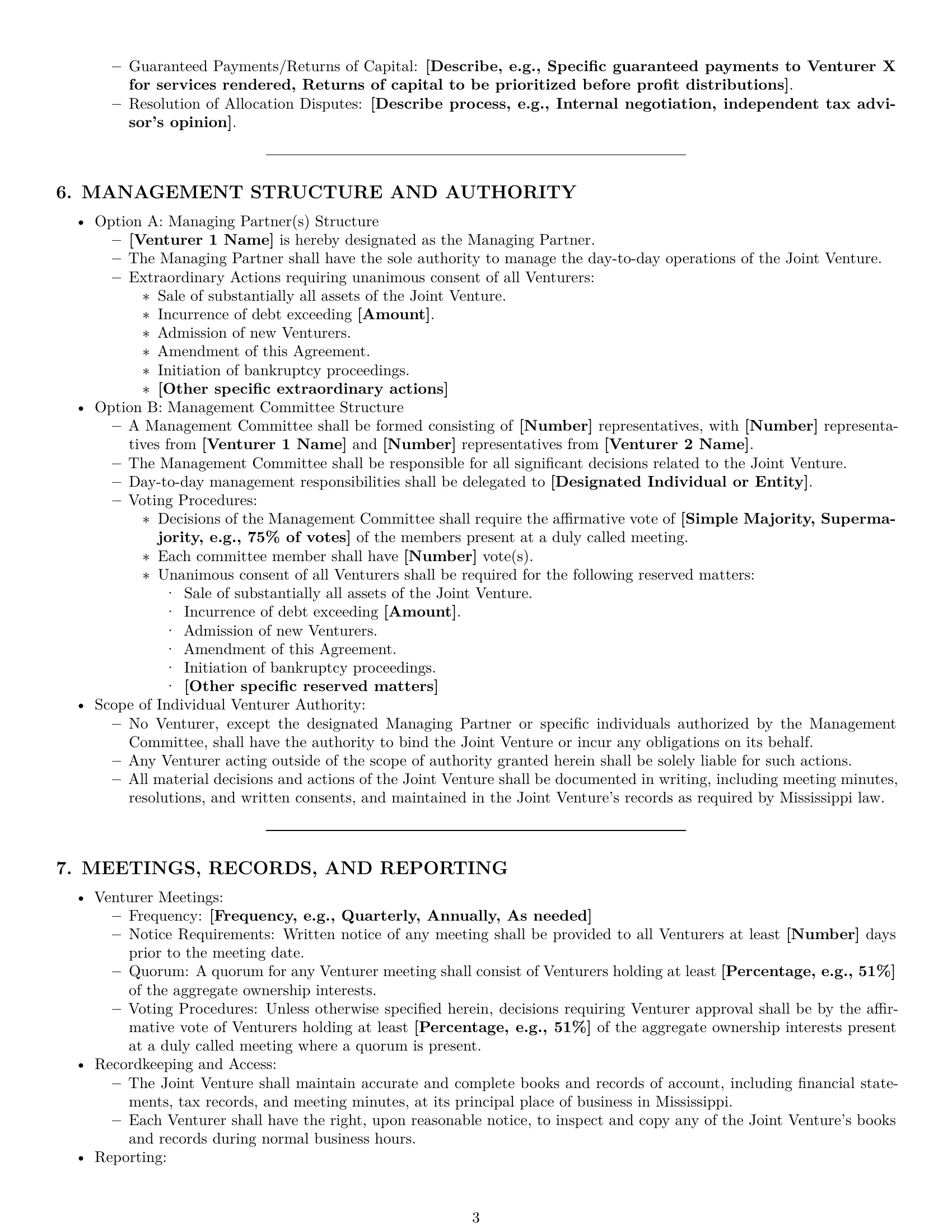 Preview page 3 of Pro Mississippi joint venture agreement template
