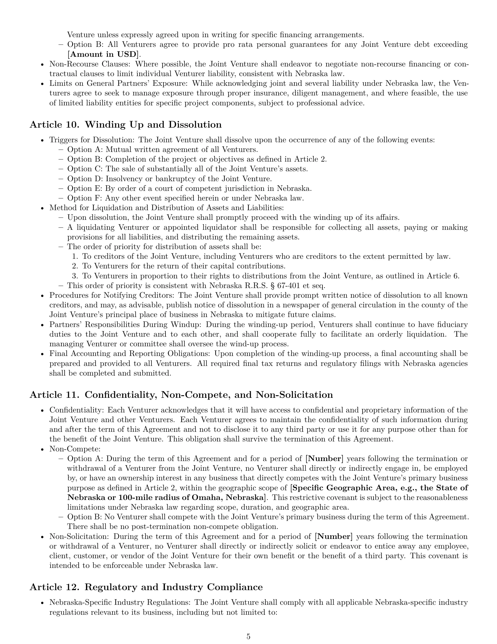 Preview page 5 of Pro Nebraska joint venture agreement template