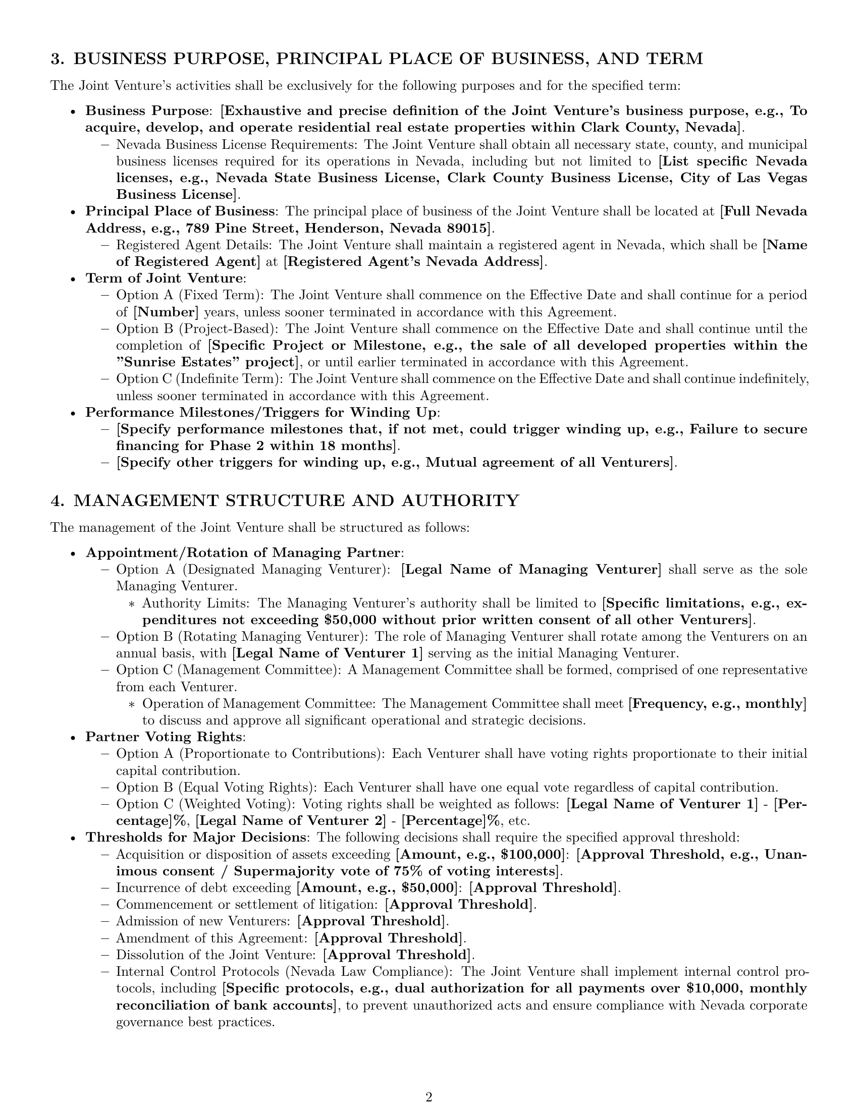 Preview page 2 of Pro Nevada joint venture agreement template