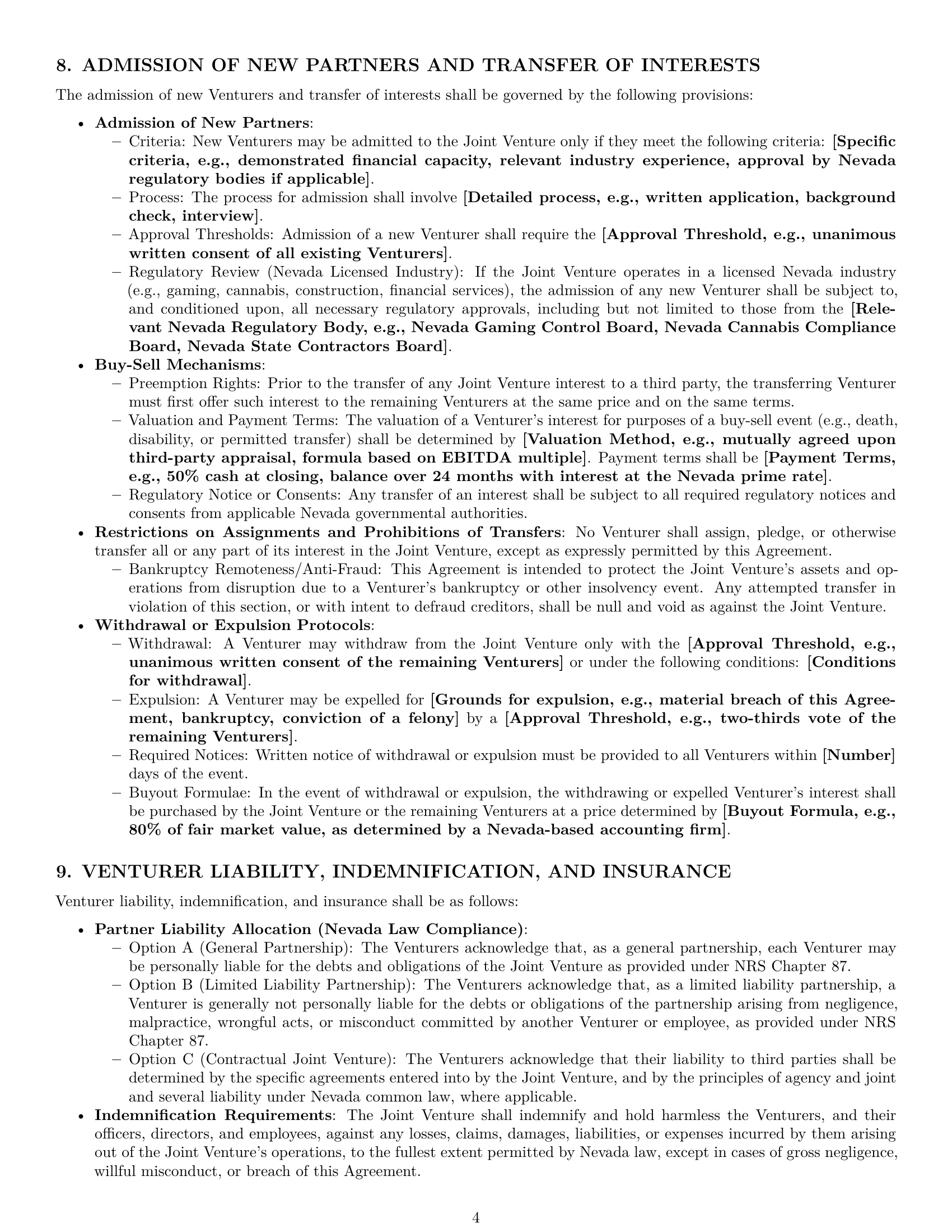 Preview page 4 of Pro Nevada joint venture agreement template
