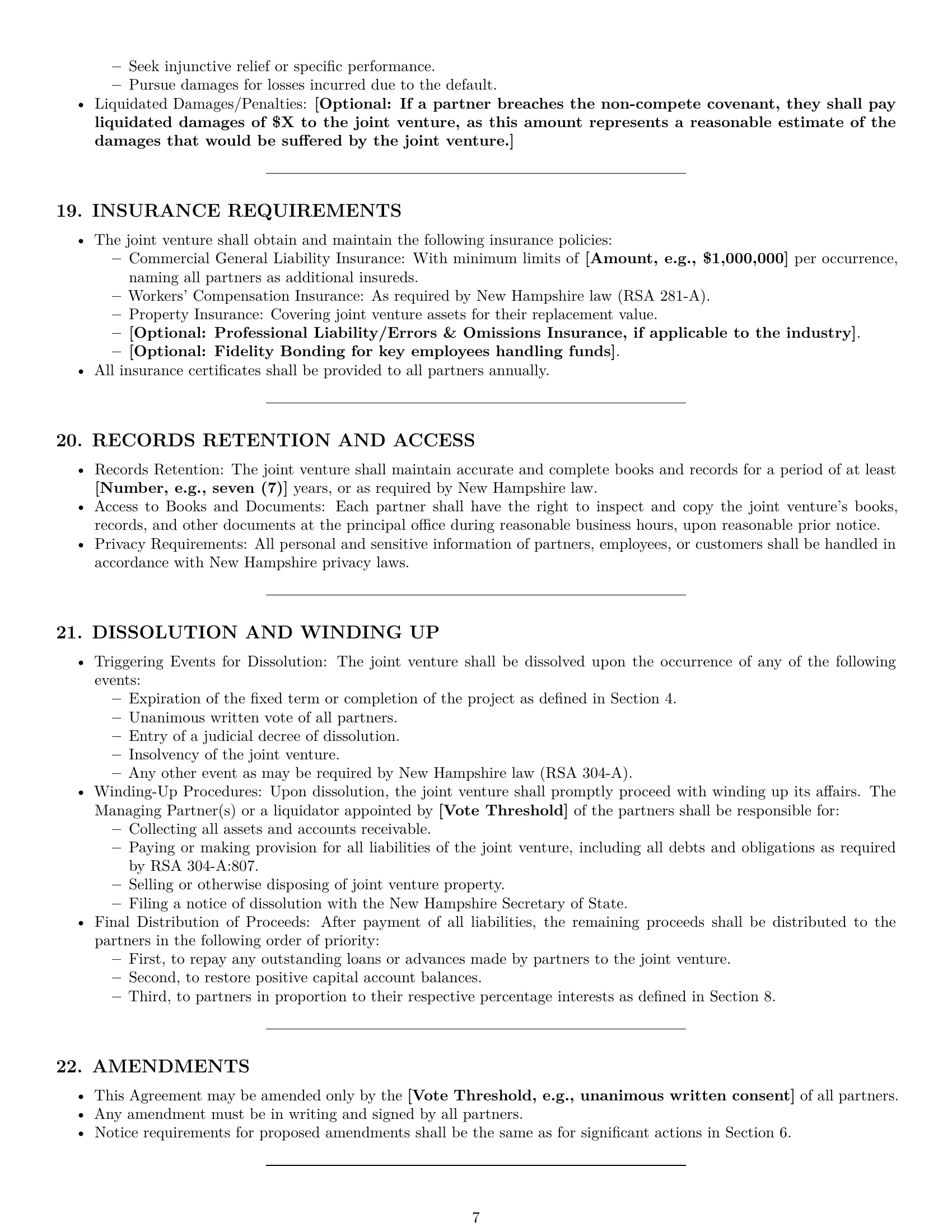 Preview page 7 of Pro New Hampshire joint venture agreement template
