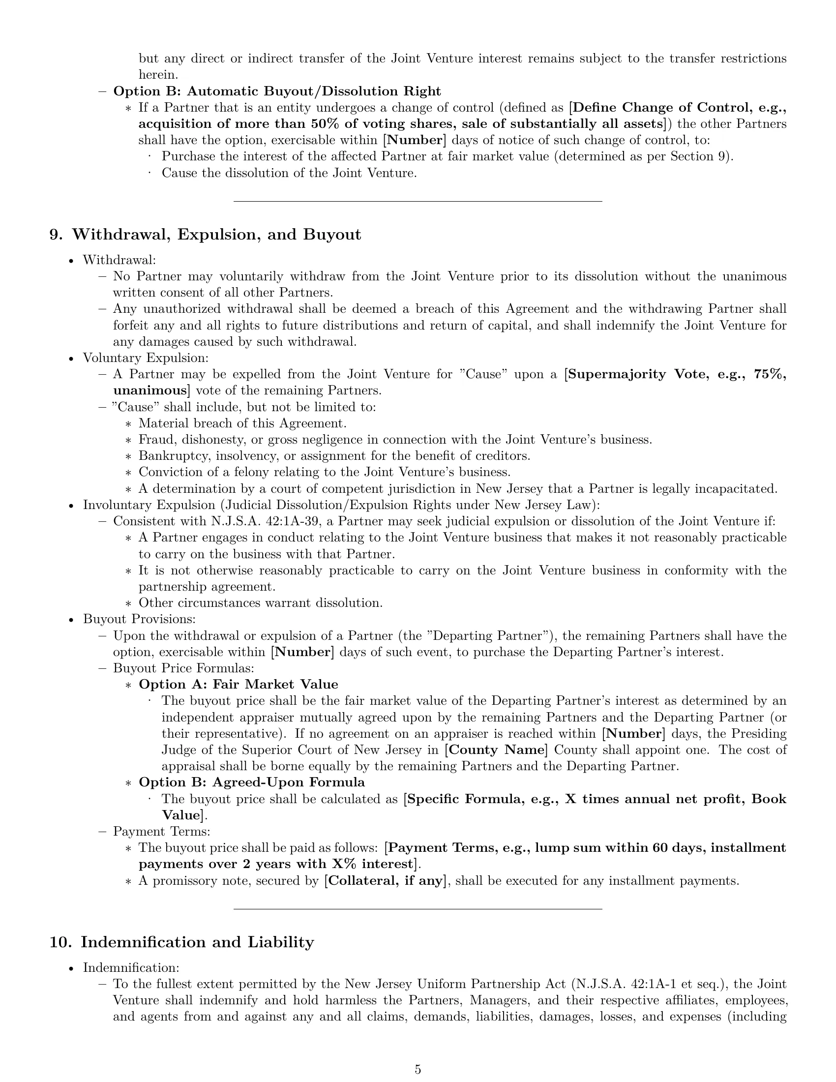 Preview page 5 of Pro New Jersey joint venture agreement template
