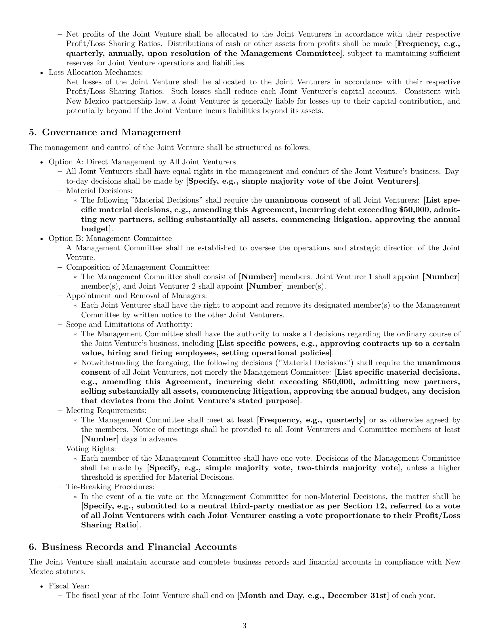 Preview page 3 of Pro New Mexico joint venture agreement template
