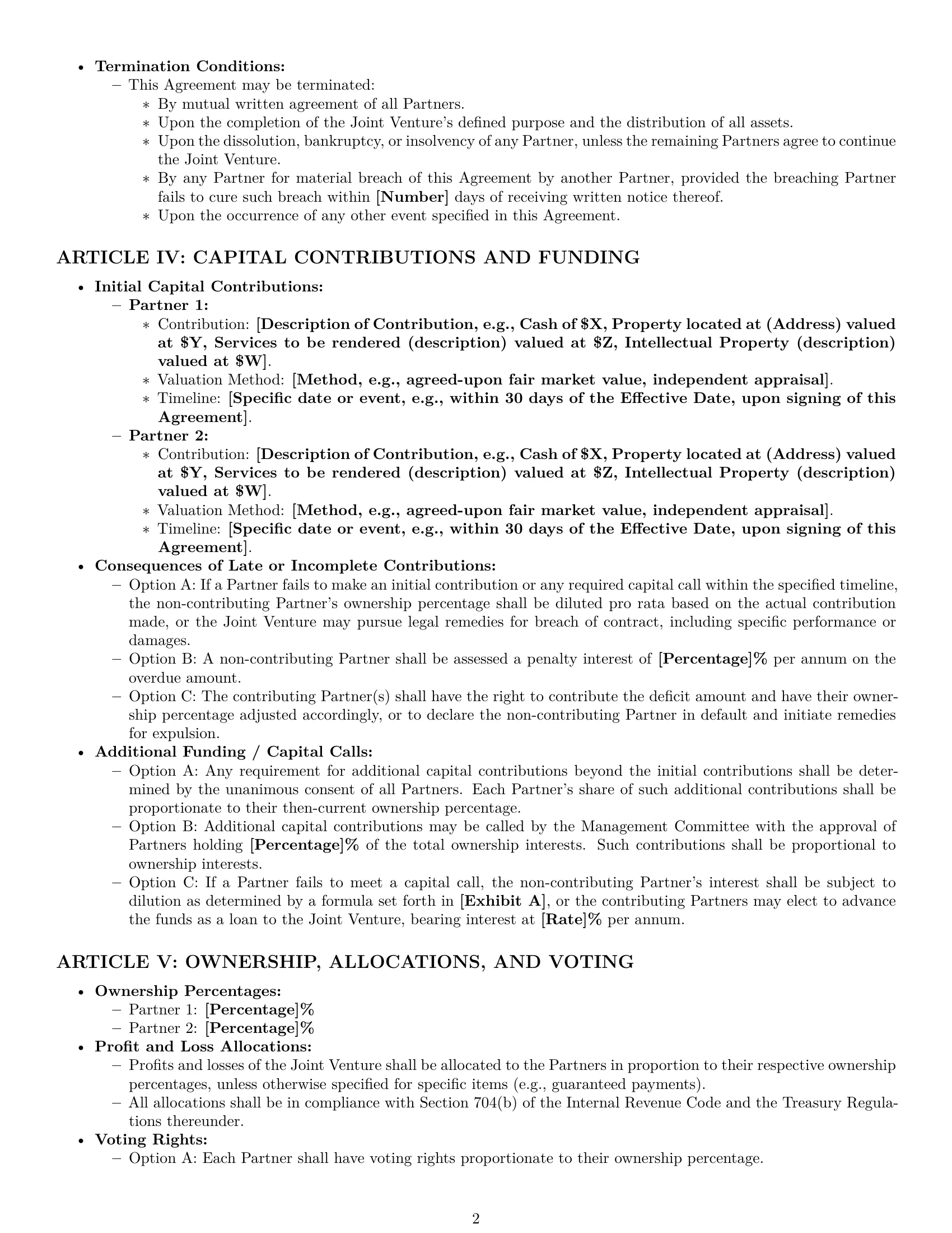 Preview page 2 of Pro New York joint venture agreement template