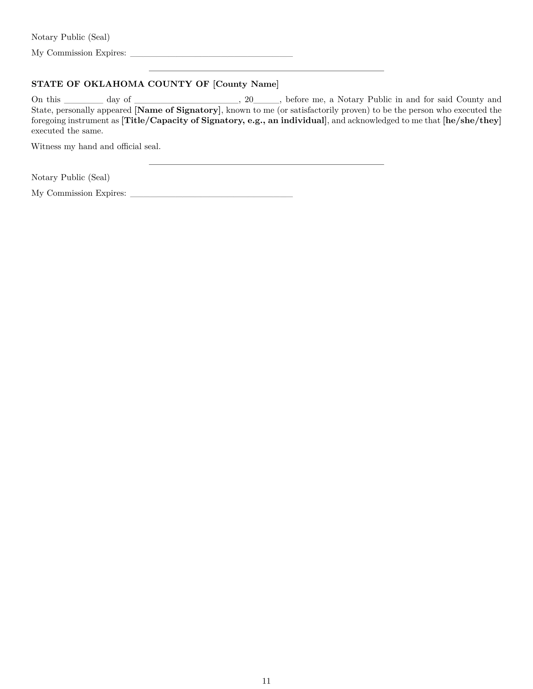 Preview page 11 of Pro Oklahoma joint venture agreement template
