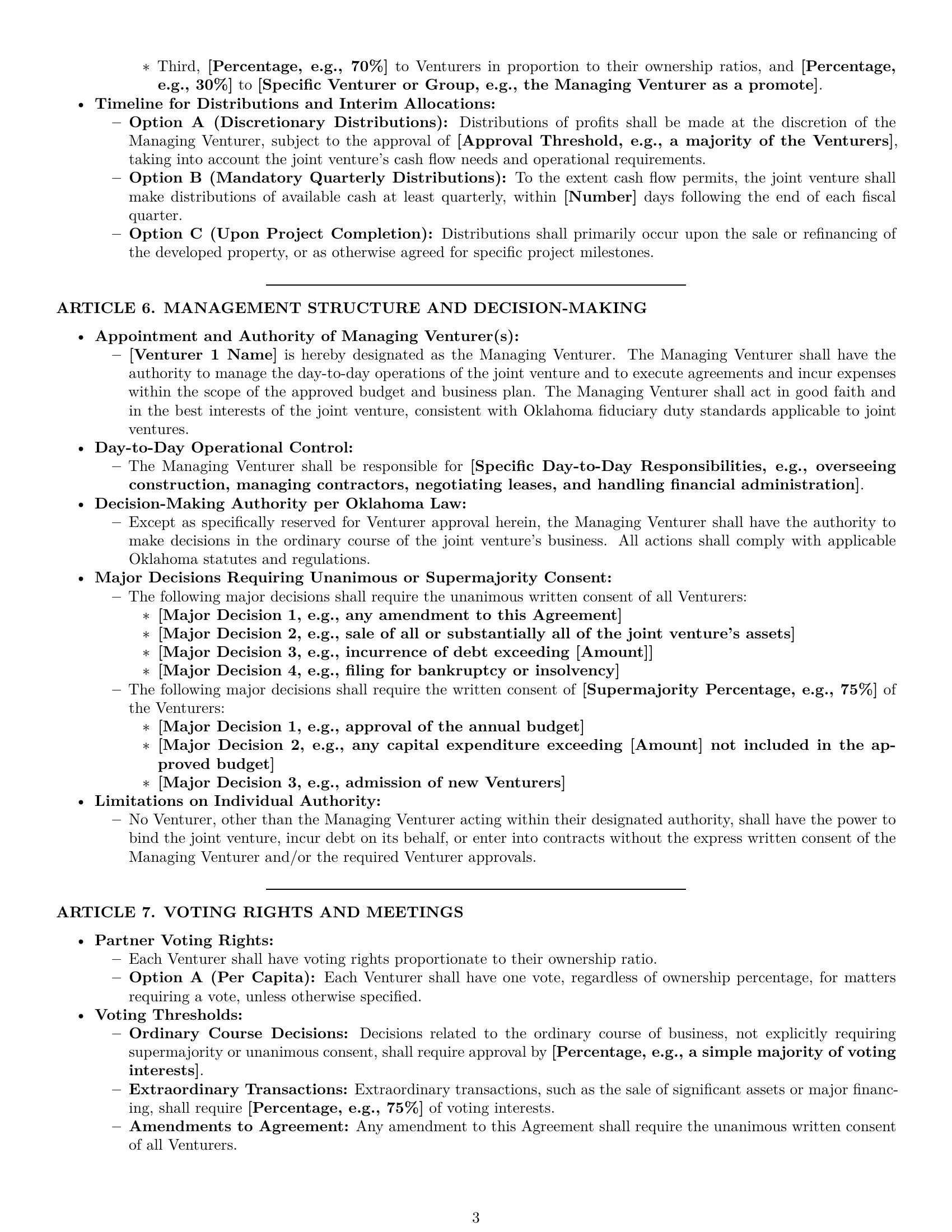 Preview page 3 of Pro Oklahoma joint venture agreement template