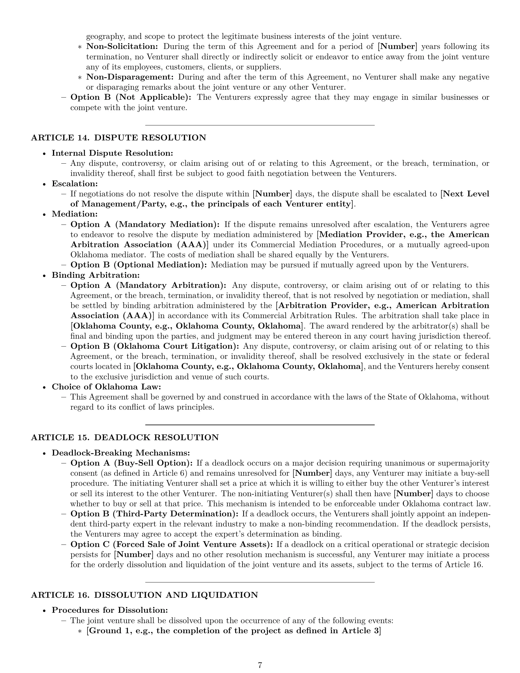 Preview page 7 of Pro Oklahoma joint venture agreement template