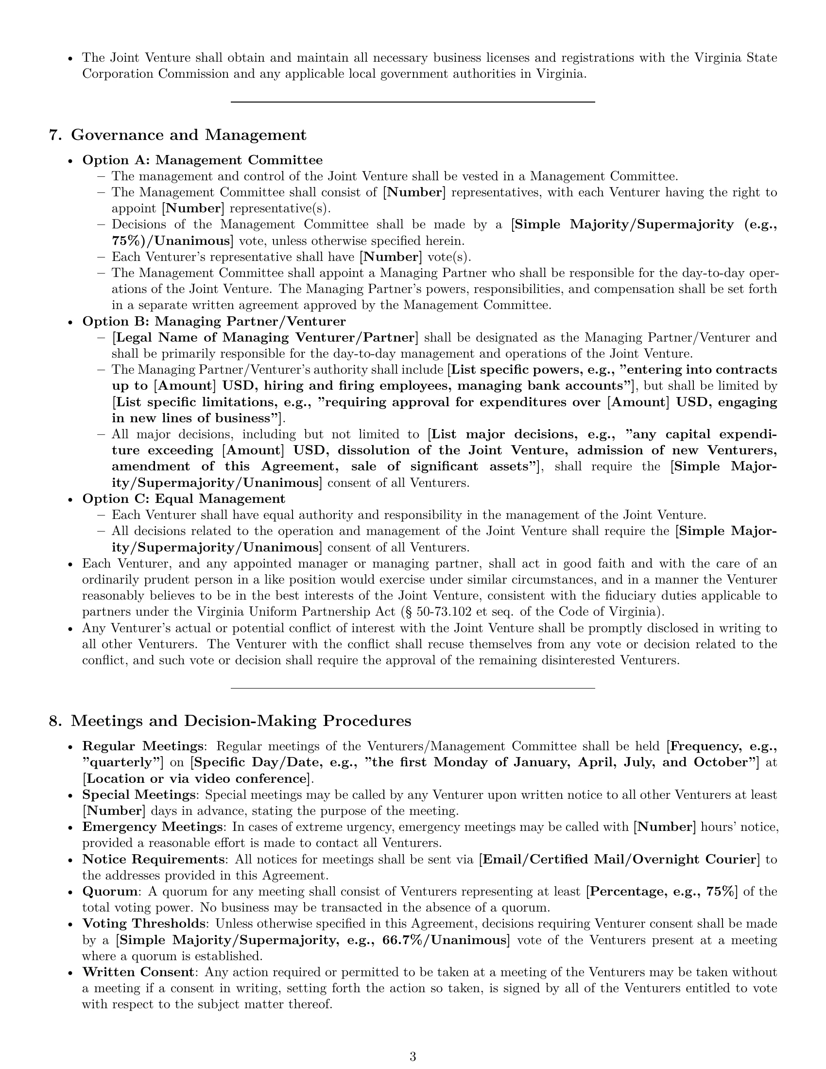 Preview page 3 of Pro Virginia joint venture agreement template