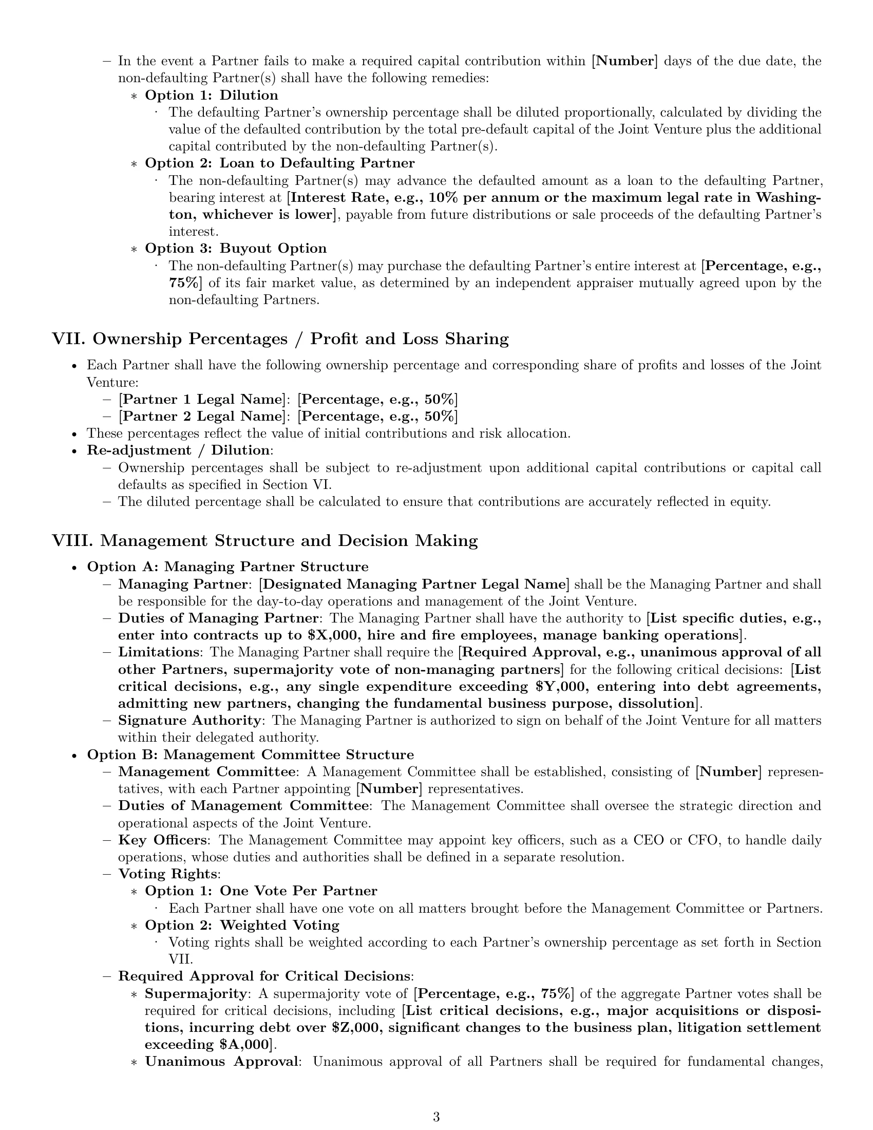 Preview page 3 of Pro Washington joint venture agreement template