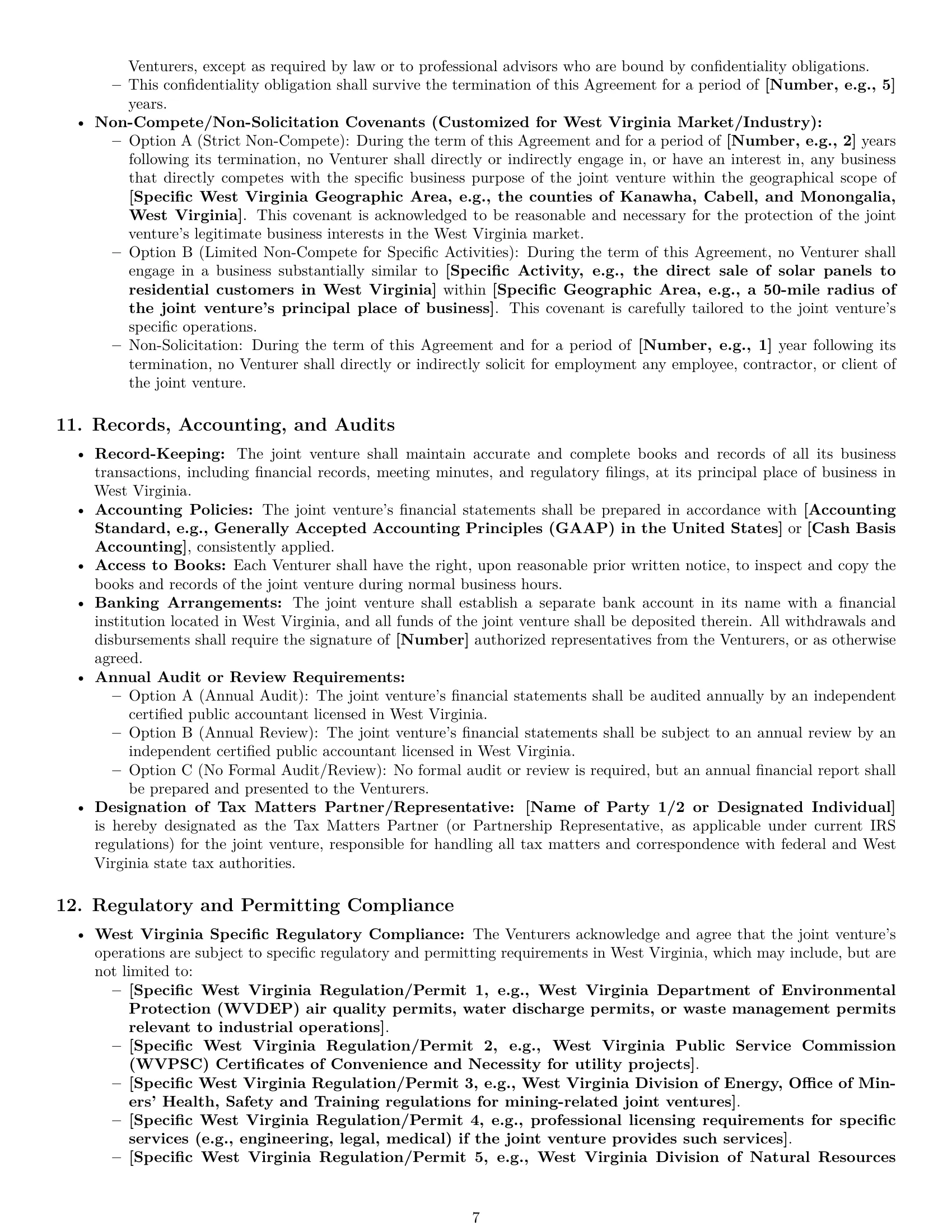 Preview page 7 of Pro West Virginia joint venture agreement template