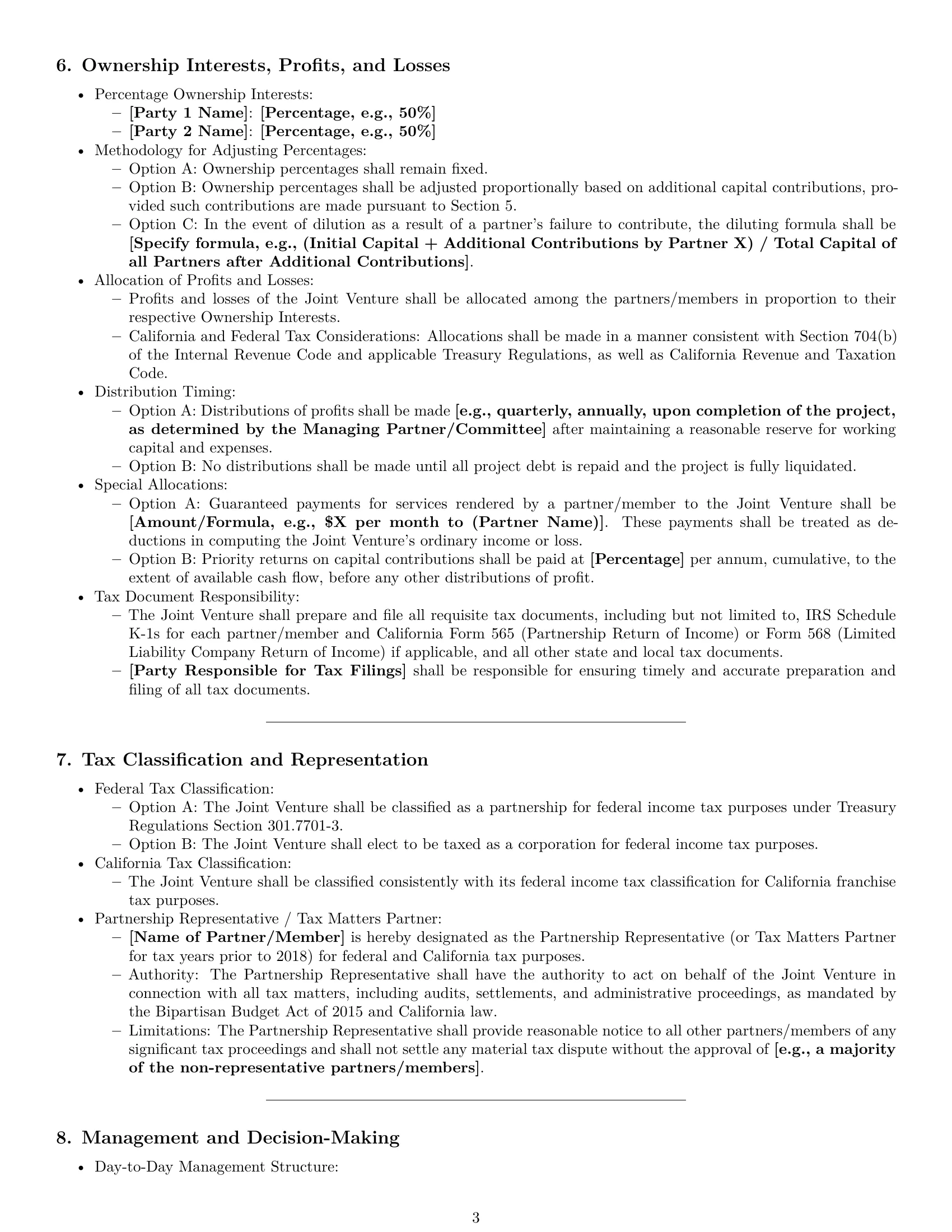 Preview page 3 of Pro California joint venture agreement template