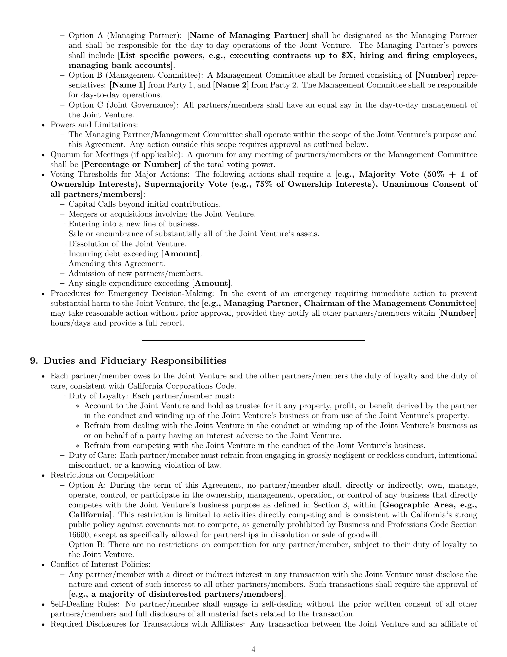 Preview page 4 of Pro California joint venture agreement template