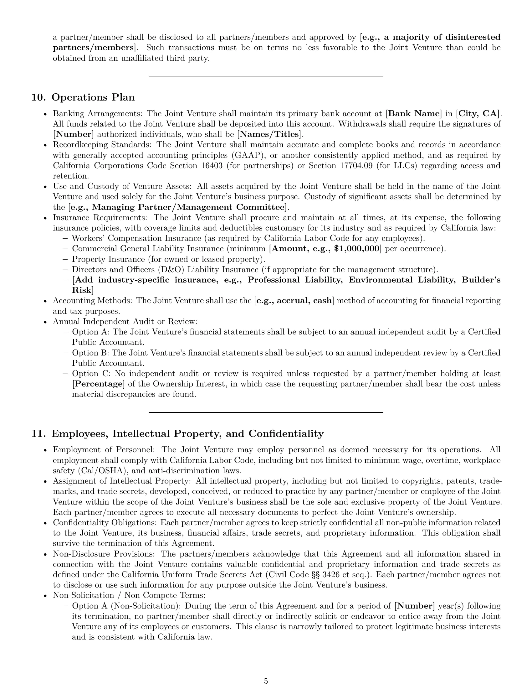 Preview page 5 of Pro California joint venture agreement template