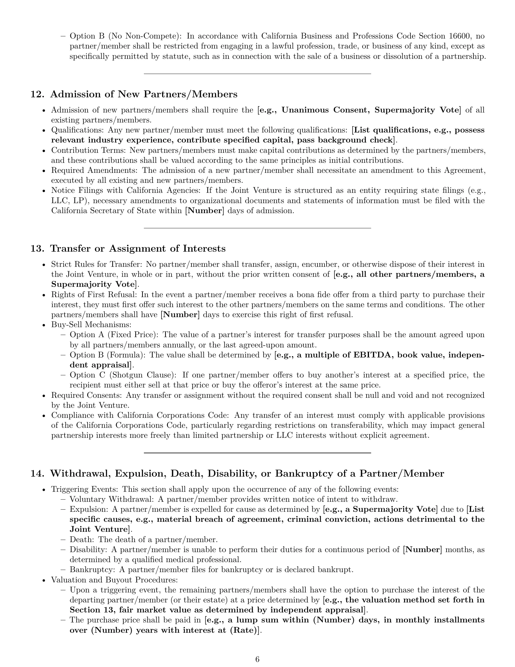 Preview page 6 of Pro California joint venture agreement template