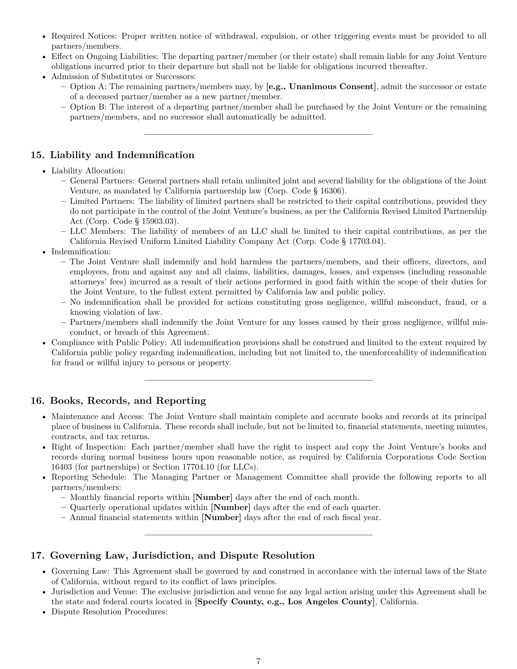 Preview page 7 of Pro California joint venture agreement template