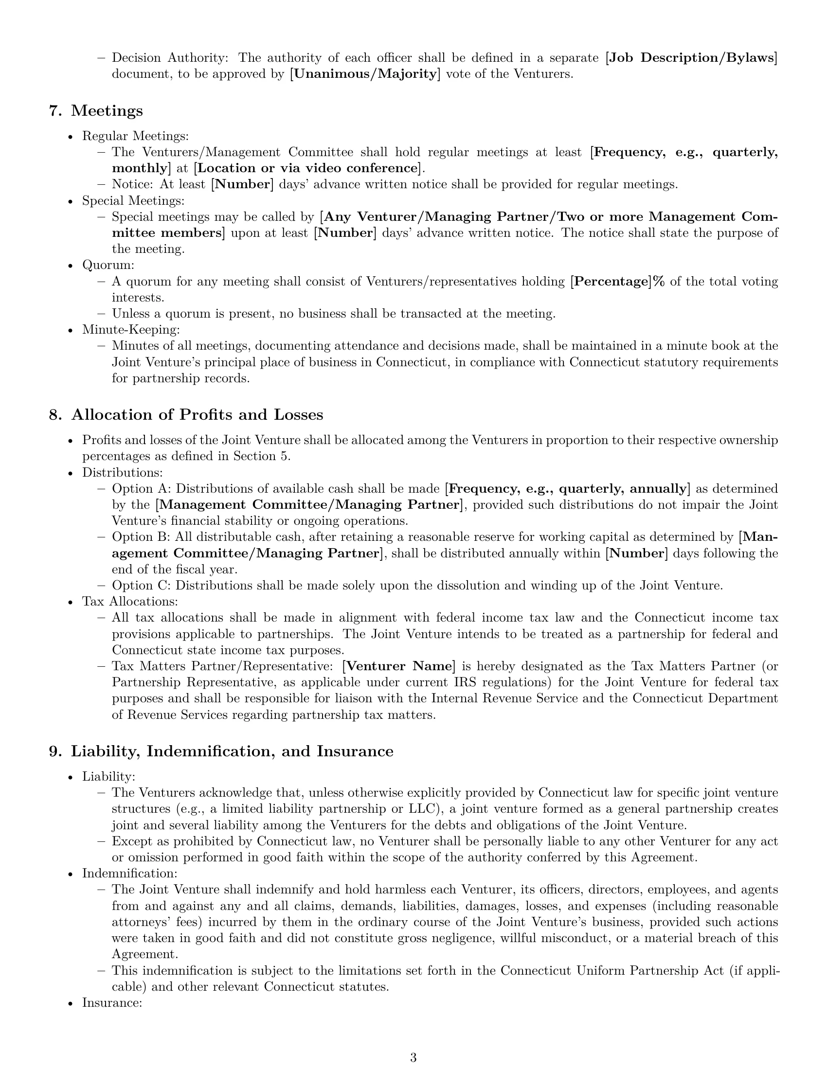 Preview page 3 of Pro Connecticut joint venture agreement template