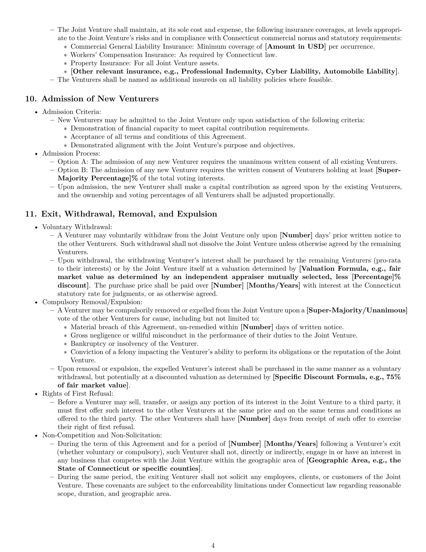 Preview page 4 of Pro Connecticut joint venture agreement template