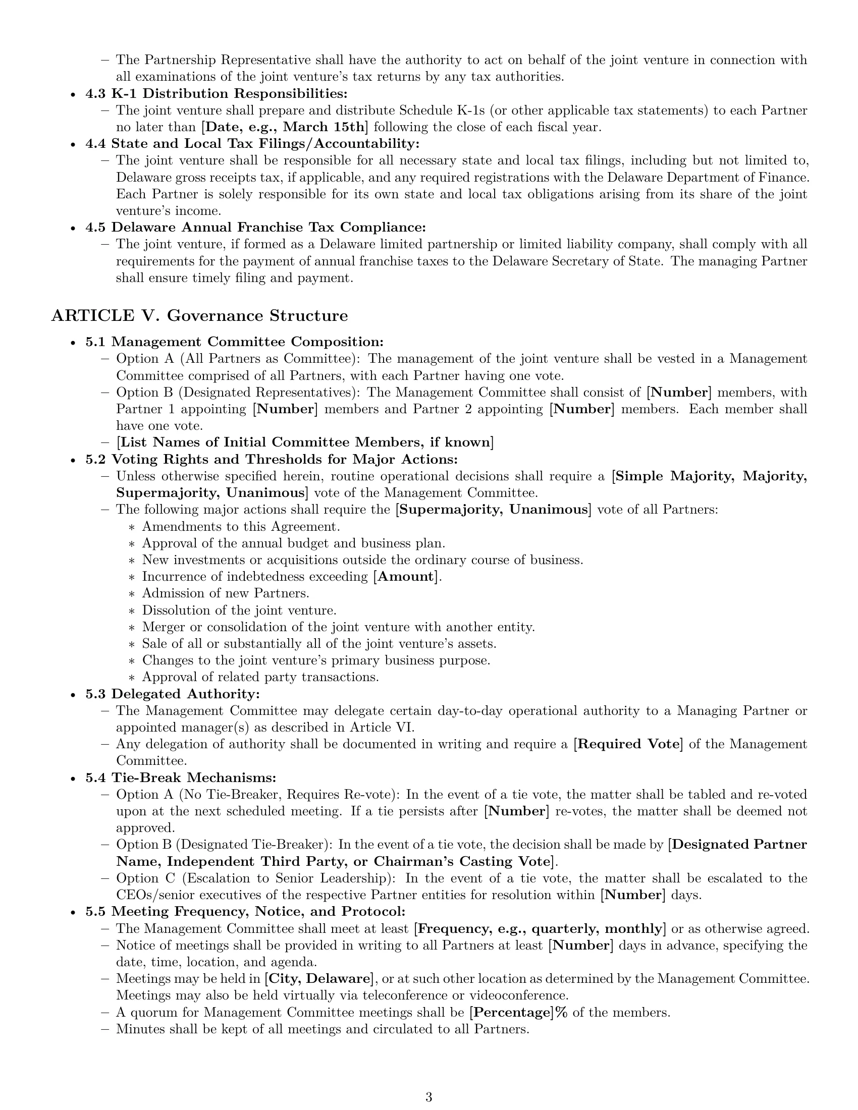 Preview page 3 of Pro Delaware joint venture agreement template