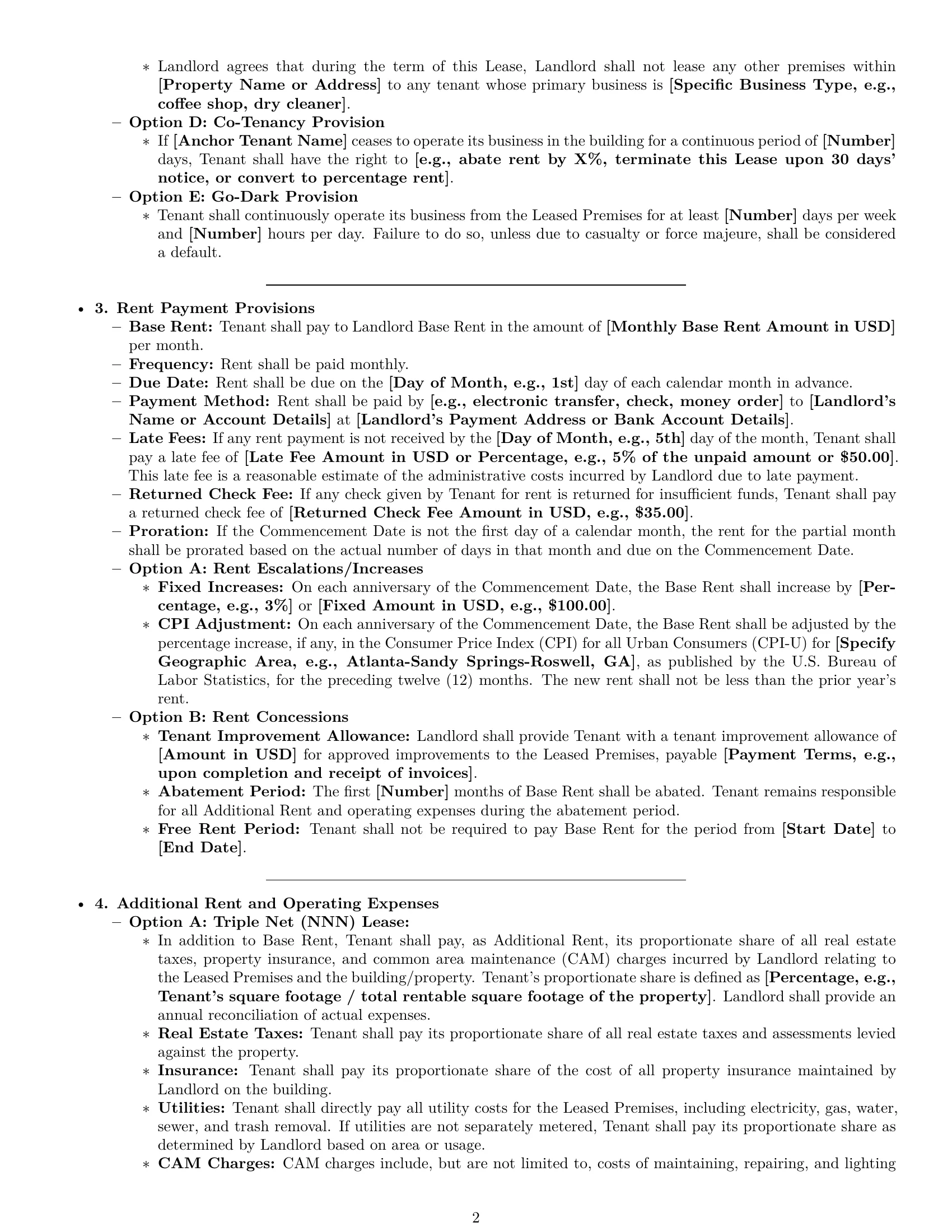 Preview page 2 of Pro Georgia commercial lease agreement template