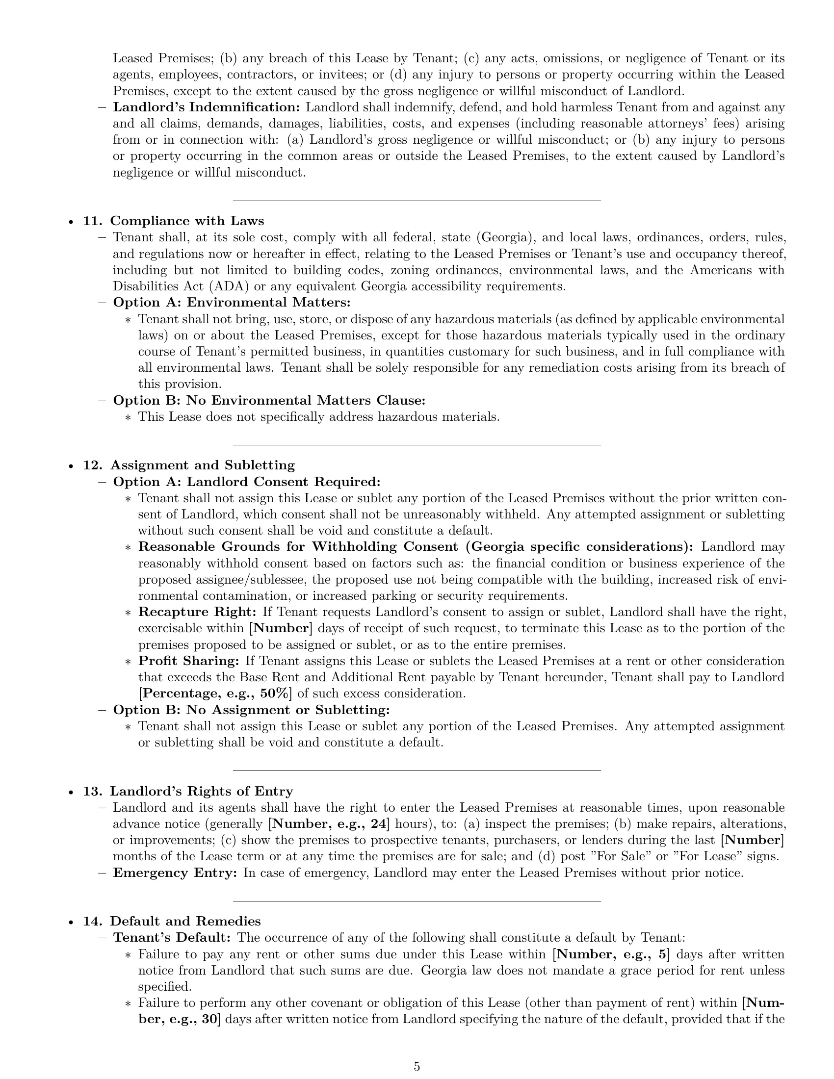 Preview page 5 of Pro Georgia commercial lease agreement template