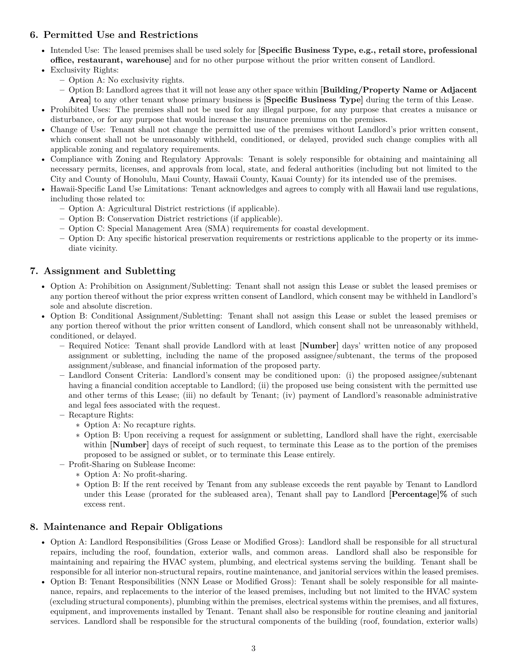 Preview page 3 of Pro Hawaii commercial lease agreement template