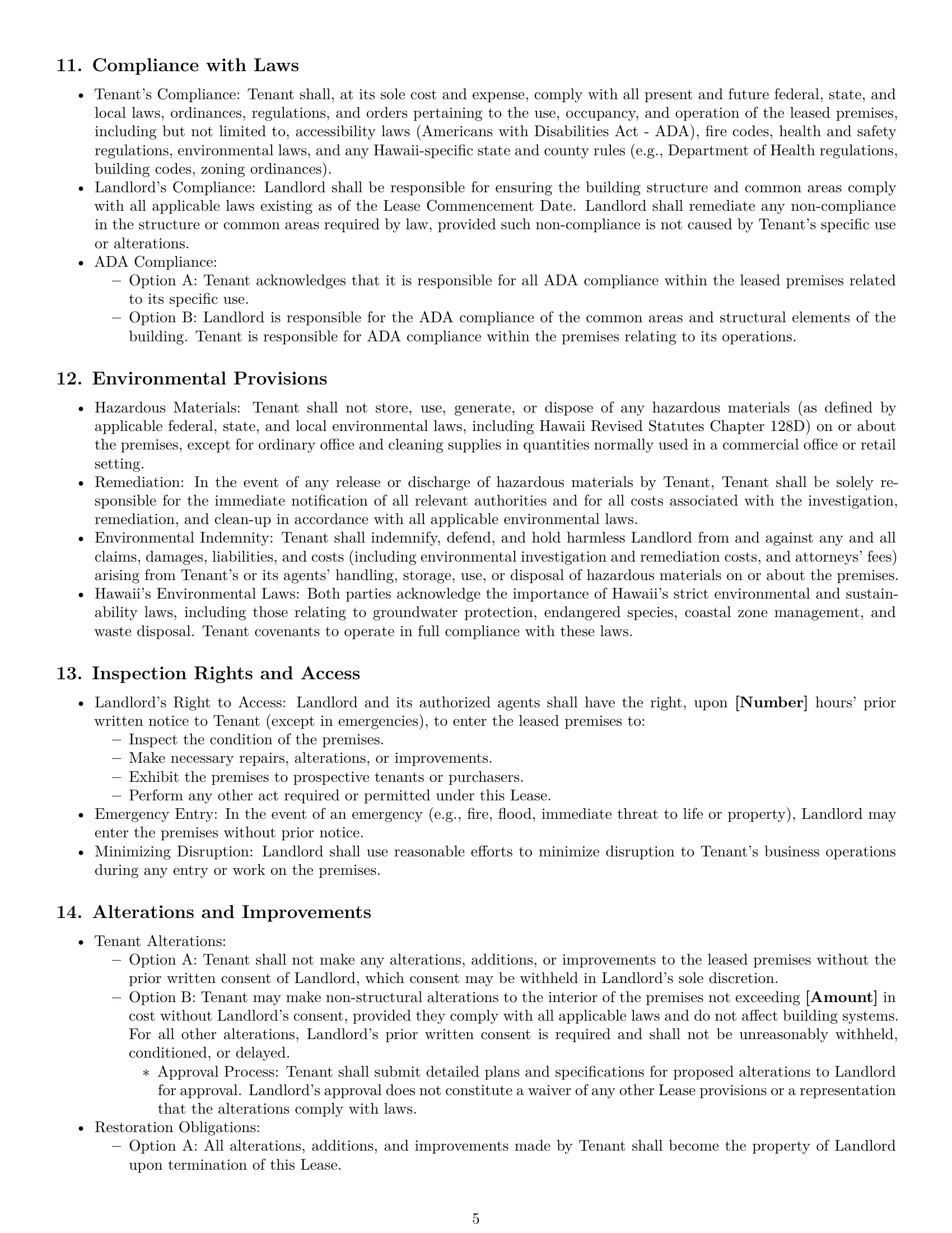 Preview page 5 of Pro Hawaii commercial lease agreement template