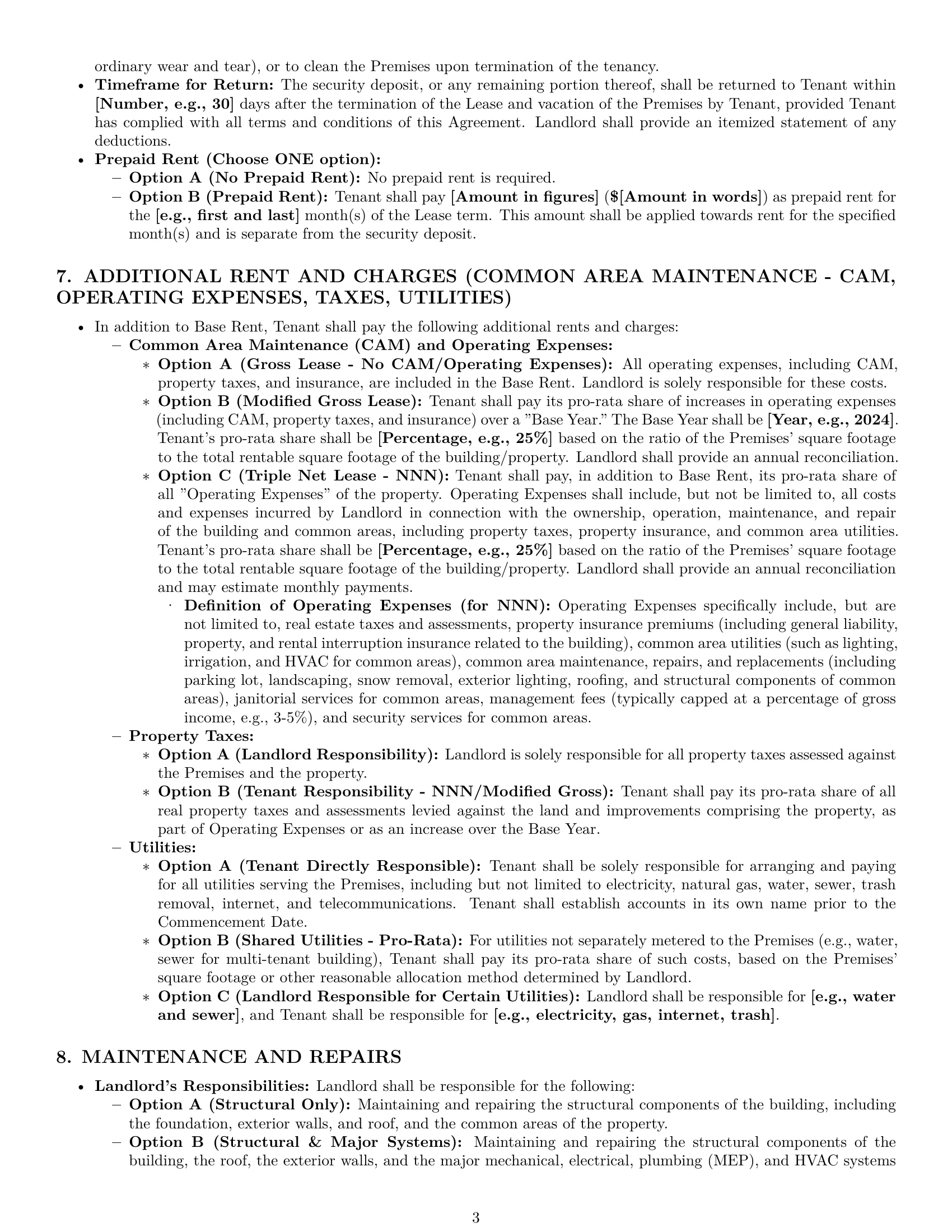 Preview page 3 of Pro Idaho commercial lease agreement template