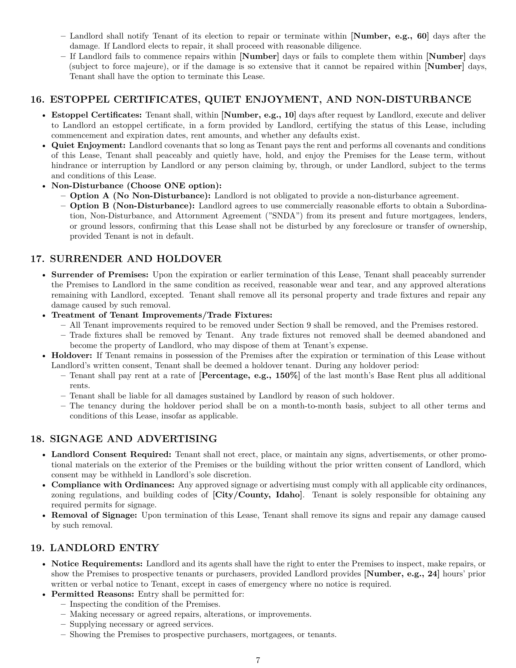 Preview page 7 of Pro Idaho commercial lease agreement template