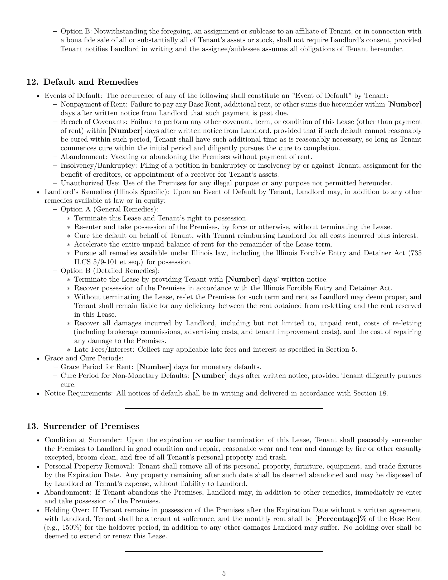 Preview page 5 of Pro Illinois commercial lease agreement template