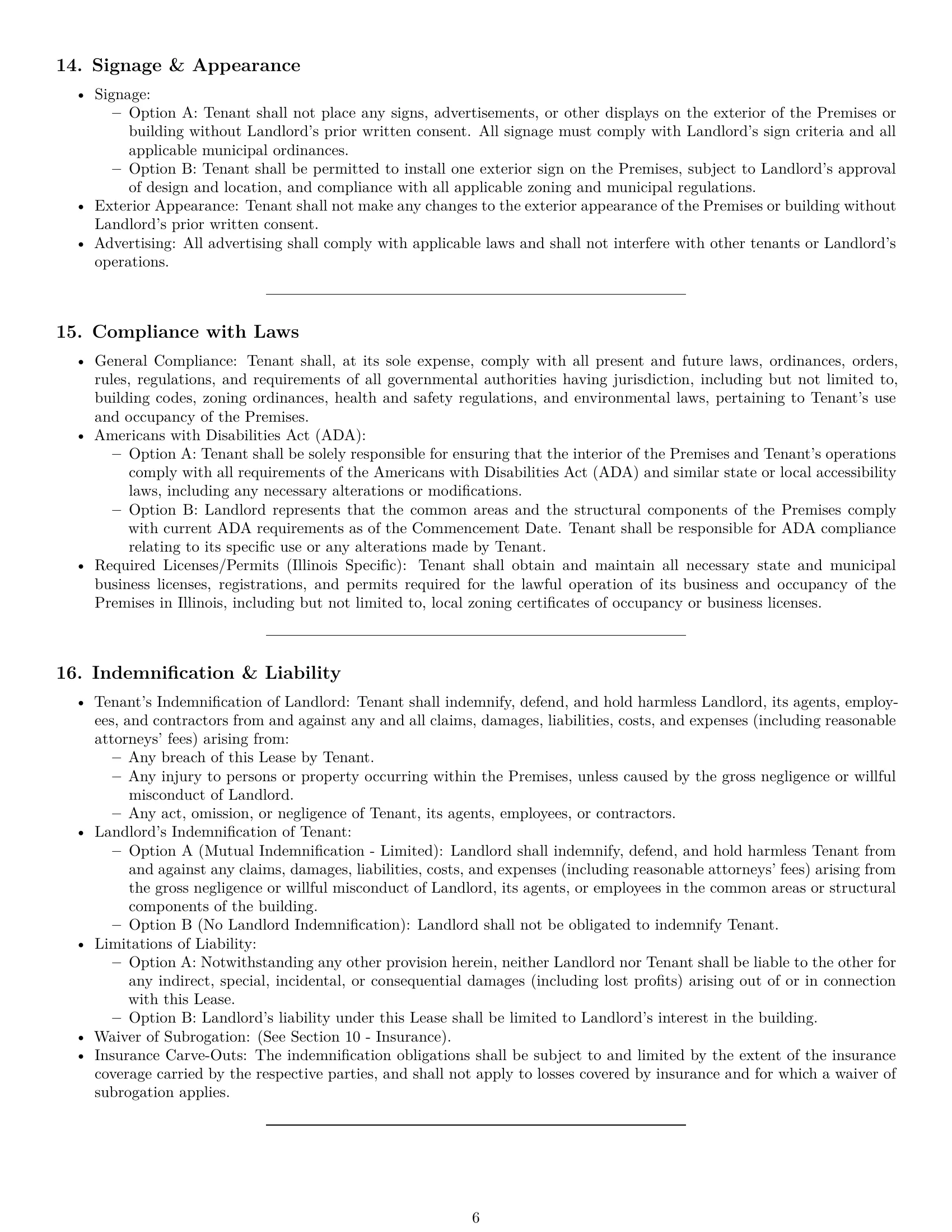 Preview page 6 of Pro Illinois commercial lease agreement template