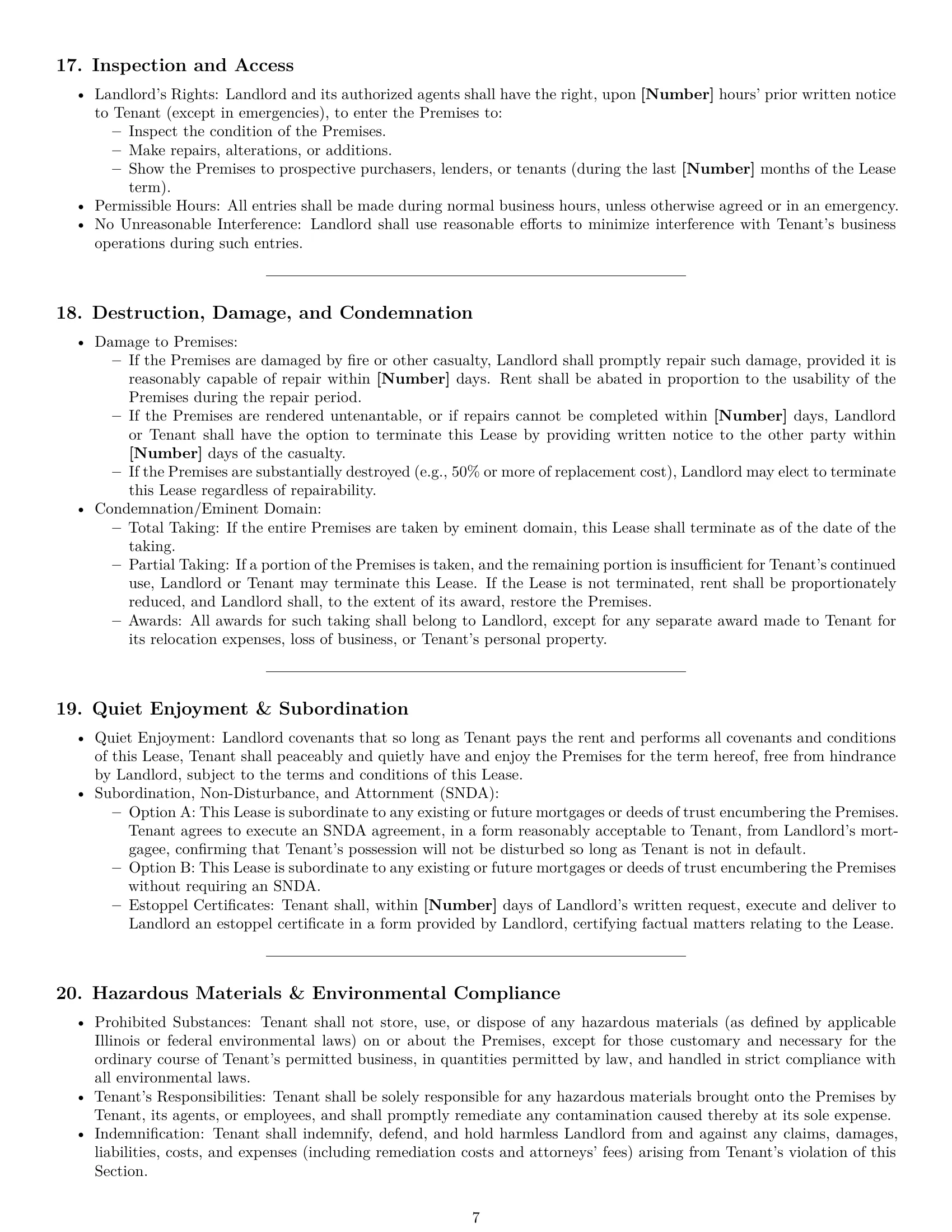 Preview page 7 of Pro Illinois commercial lease agreement template