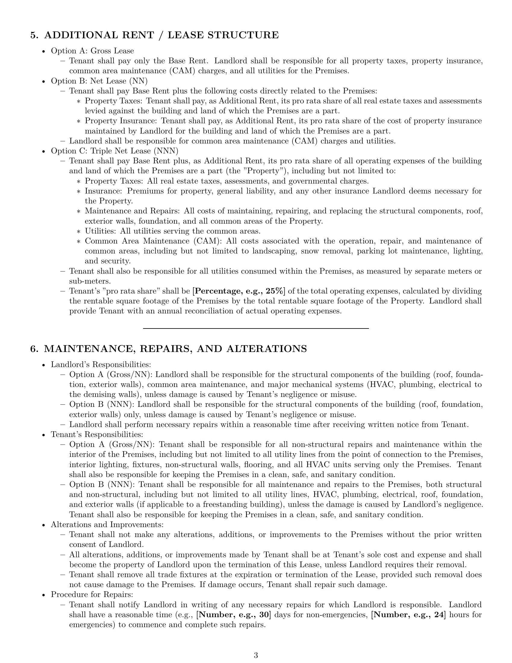 Preview page 3 of Pro Indiana commercial lease agreement template