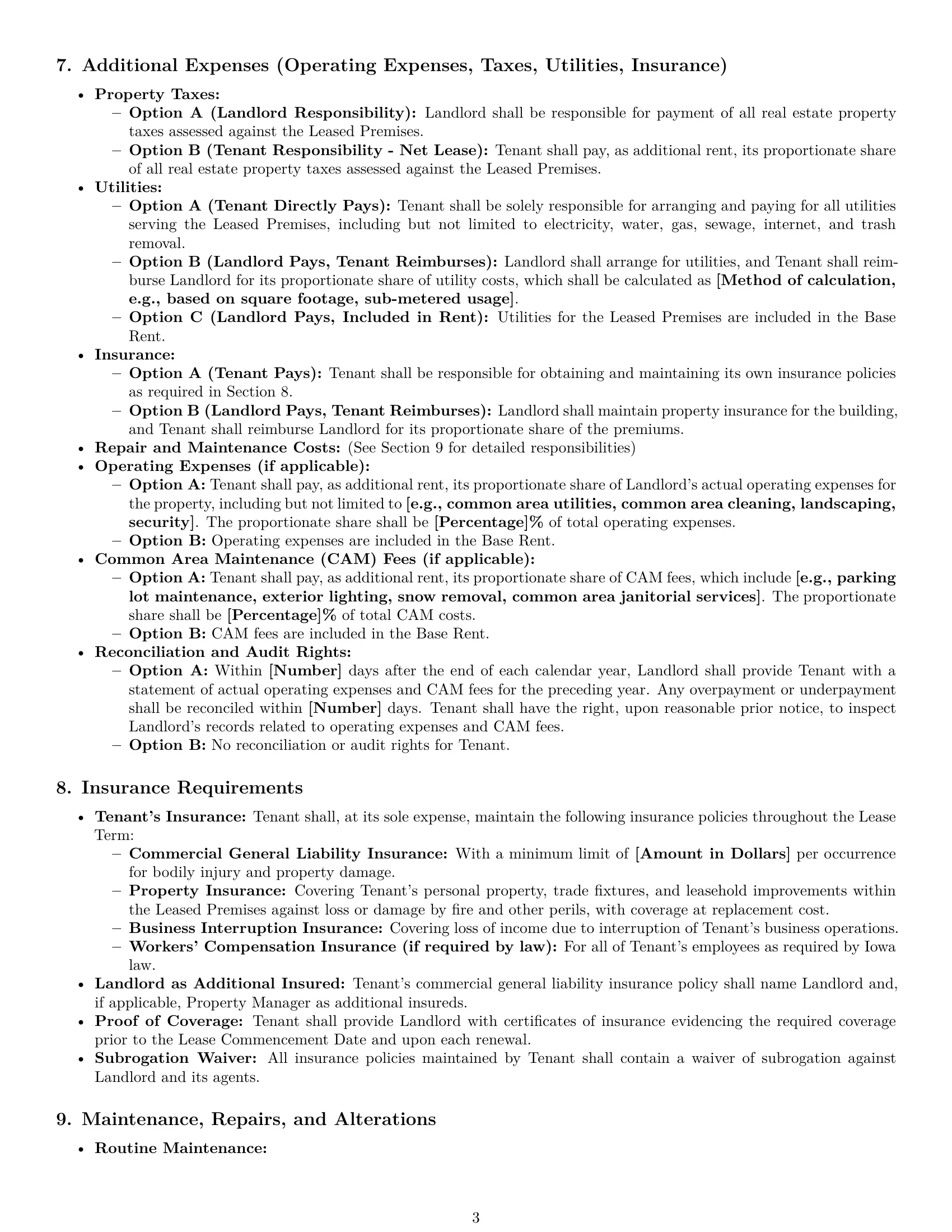 Preview page 3 of Pro Iowa commercial lease agreement template