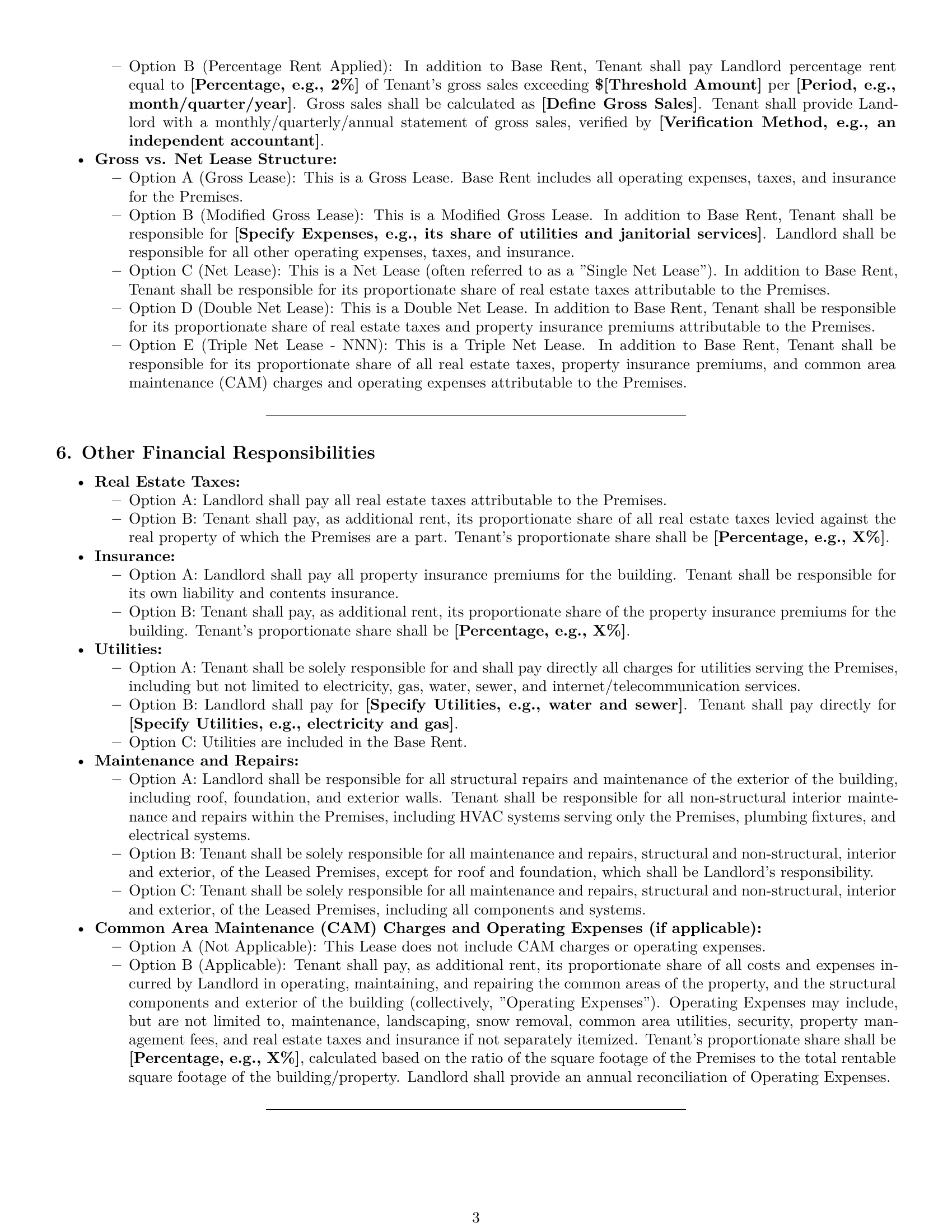 Preview page 3 of Pro Kansas commercial lease agreement template