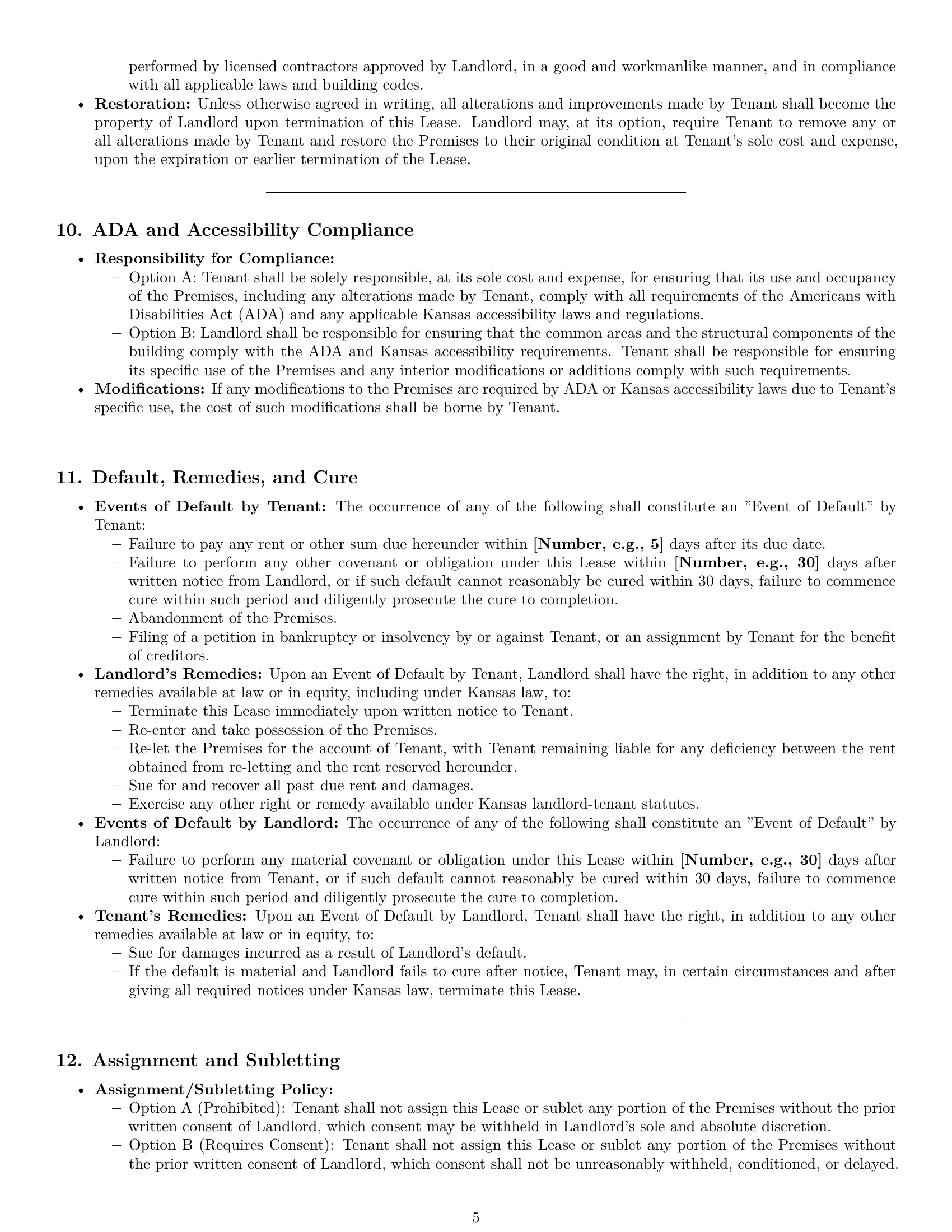 Preview page 5 of Pro Kansas commercial lease agreement template
