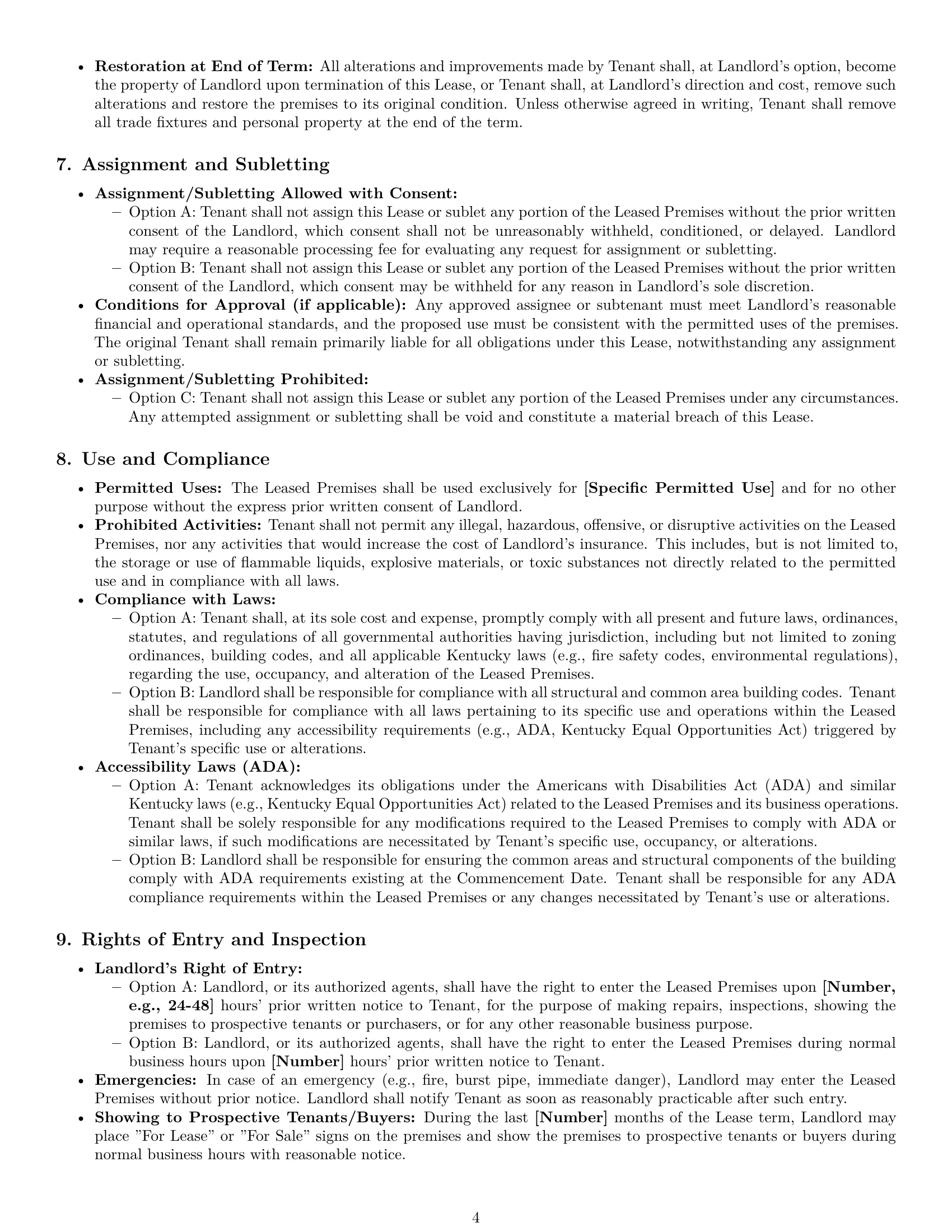 Preview page 4 of Pro Kentucky commercial lease agreement template
