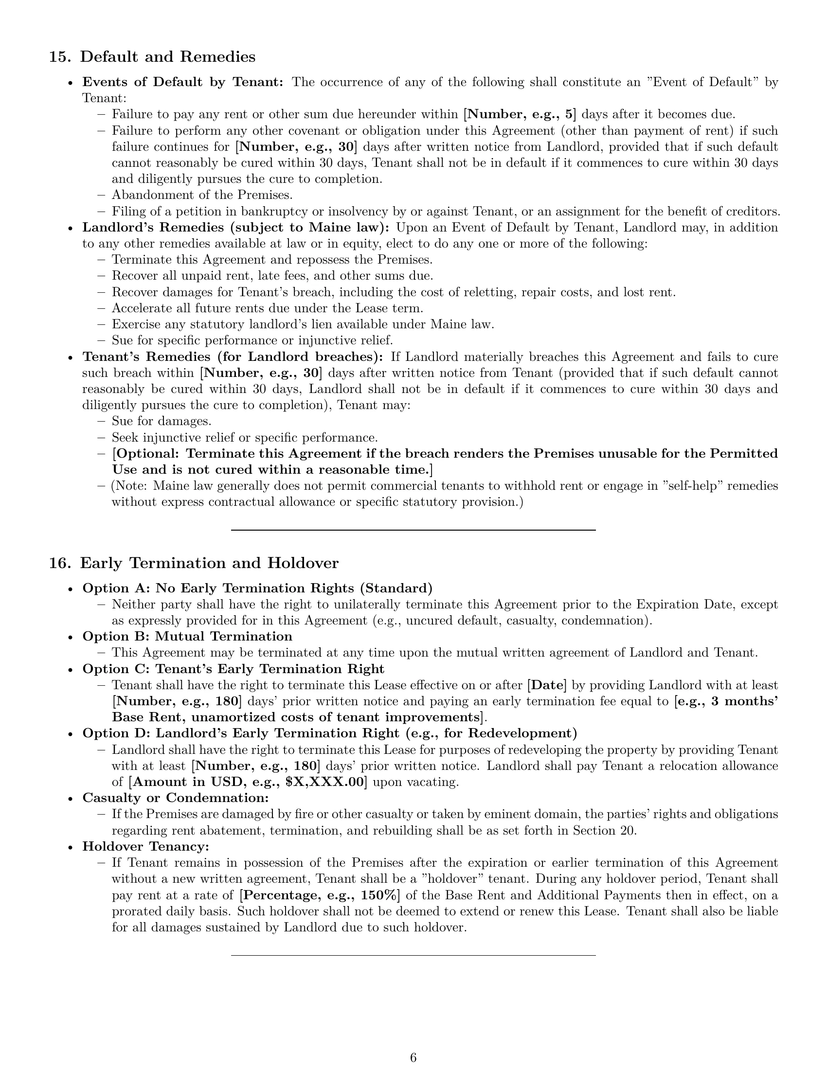 Preview page 6 of Pro Maine commercial lease agreement template