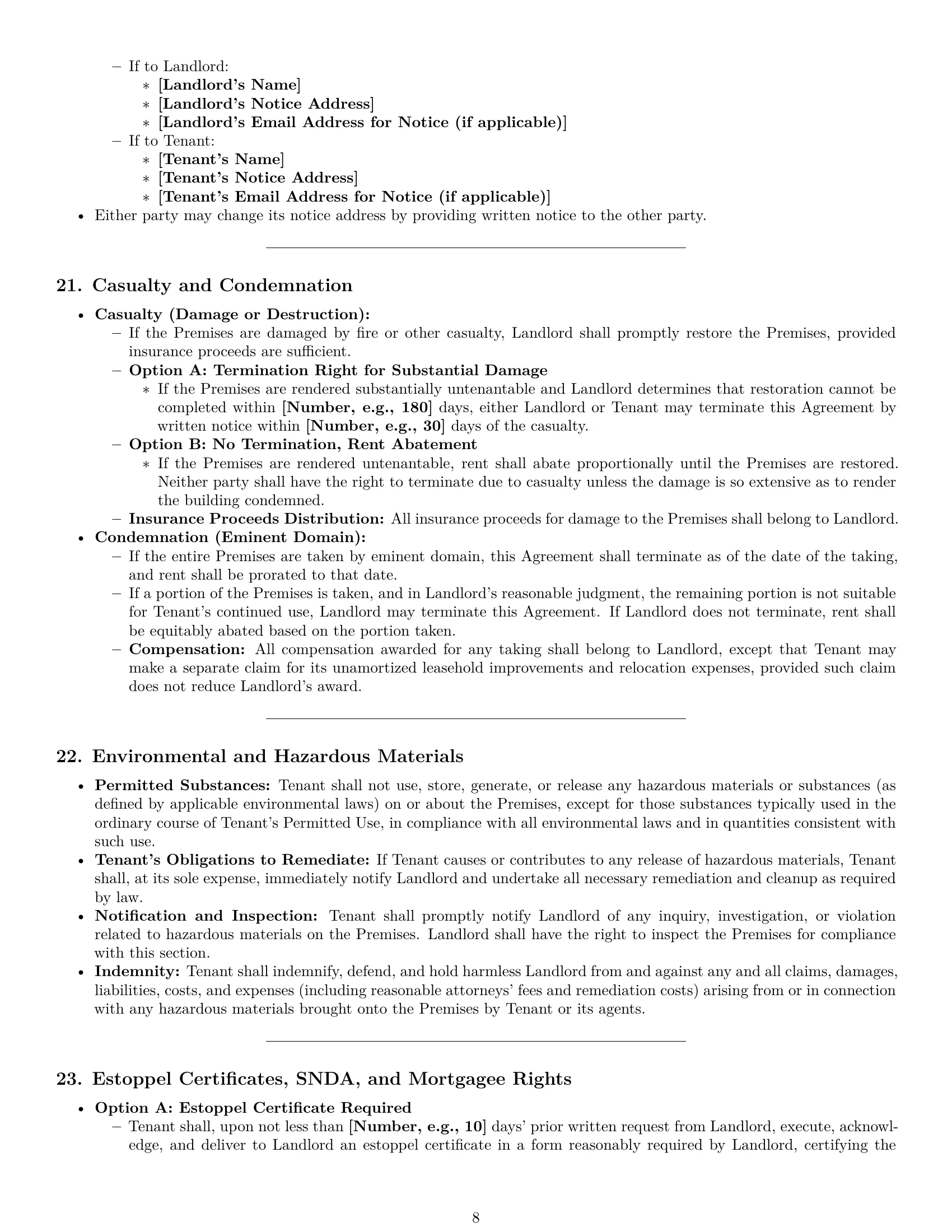 Preview page 8 of Pro Maine commercial lease agreement template