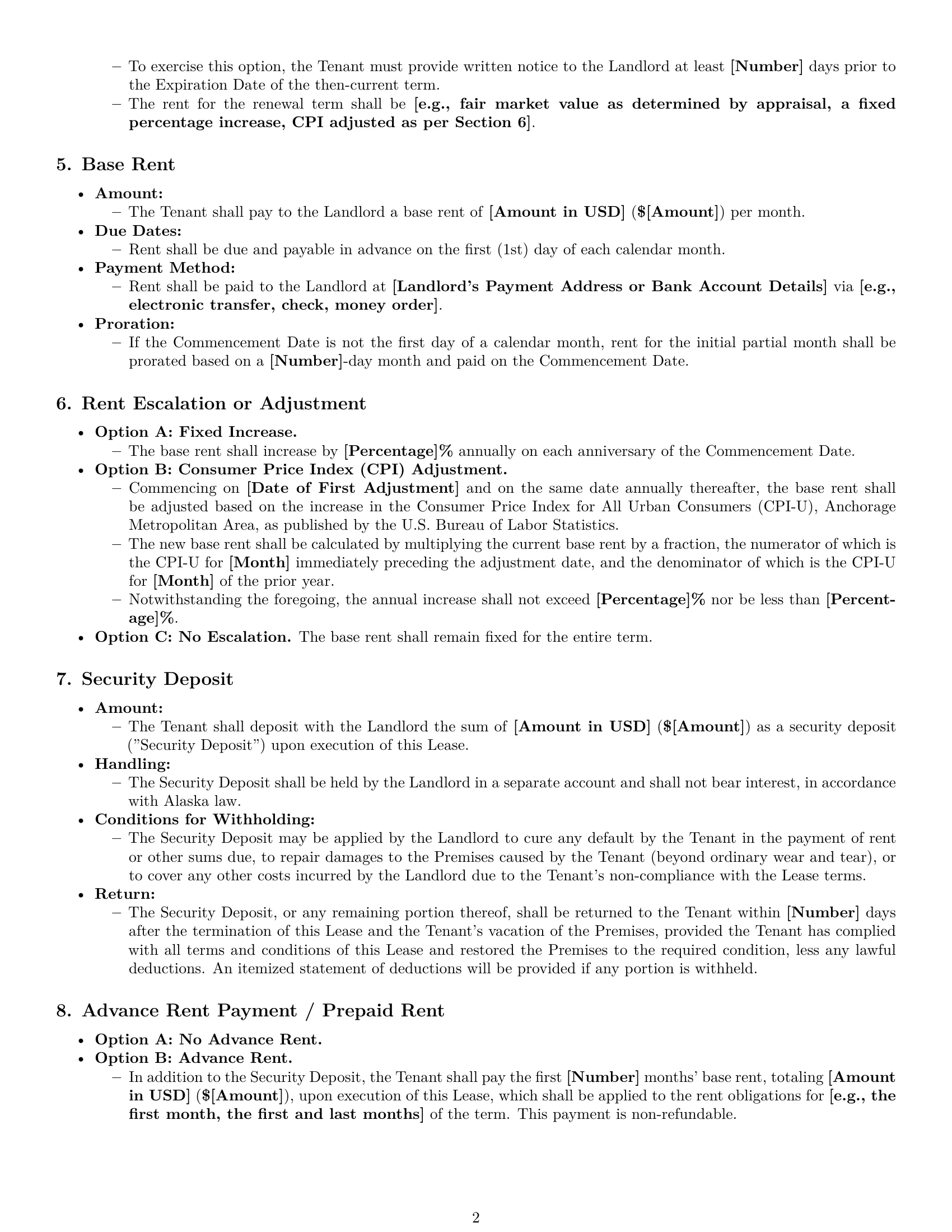 Preview page 2 of Pro Alaska commercial lease agreement template