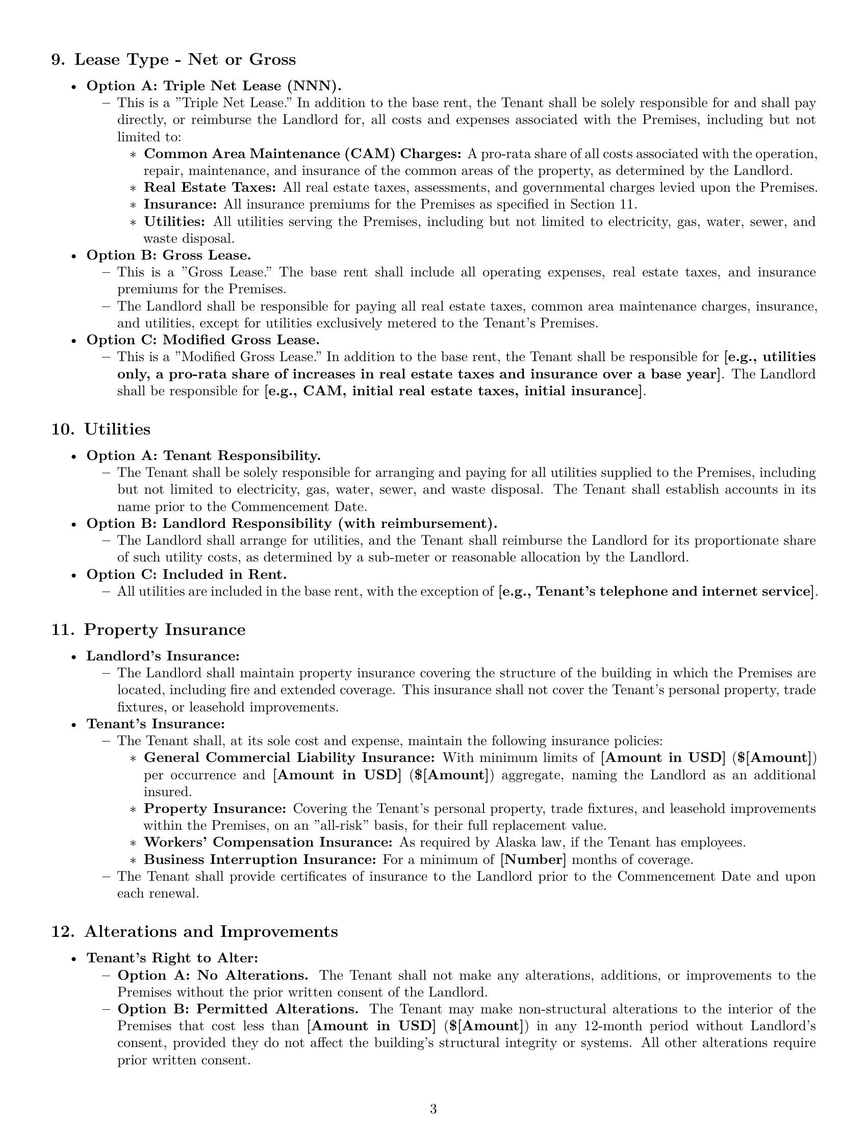 Preview page 3 of Pro Alaska commercial lease agreement template