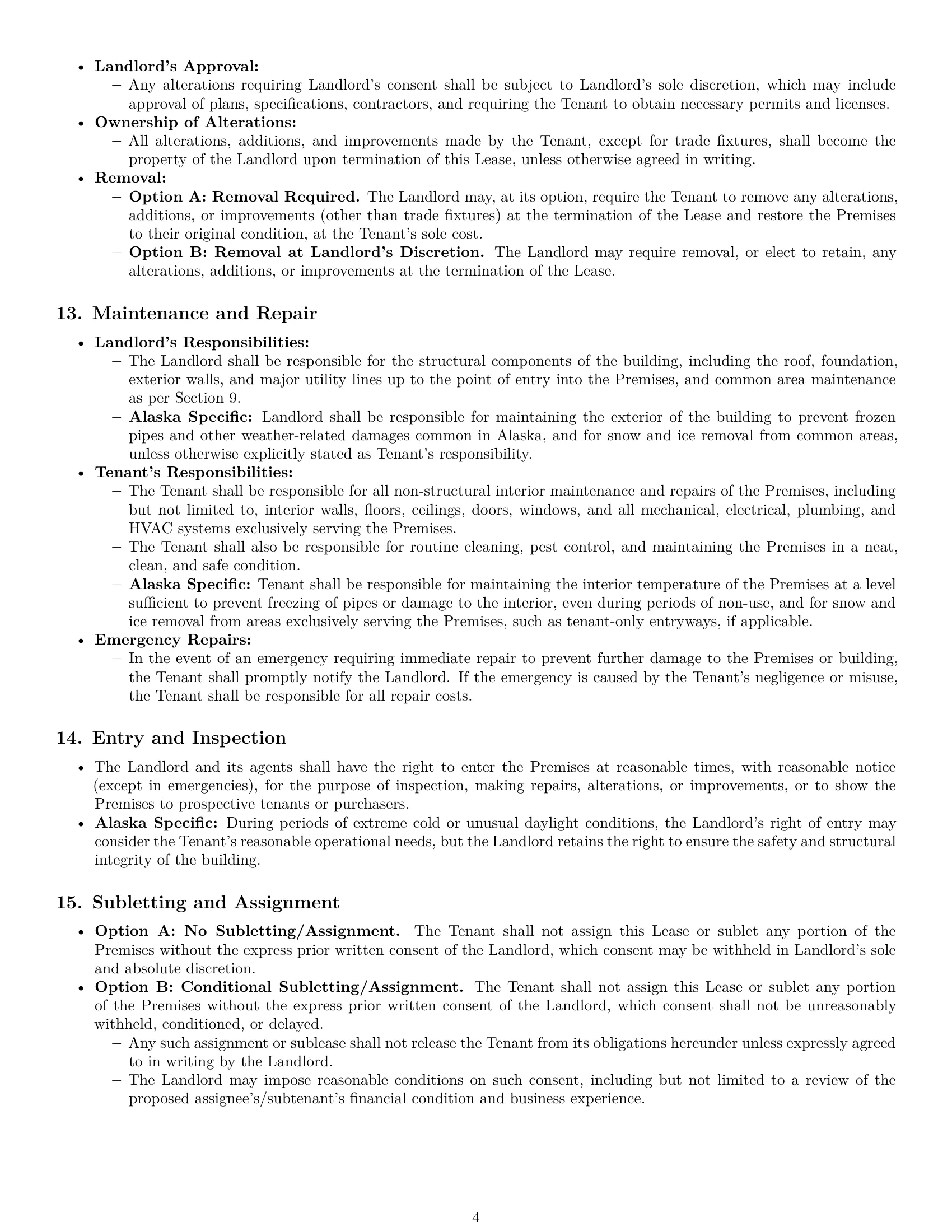 Preview page 4 of Pro Alaska commercial lease agreement template