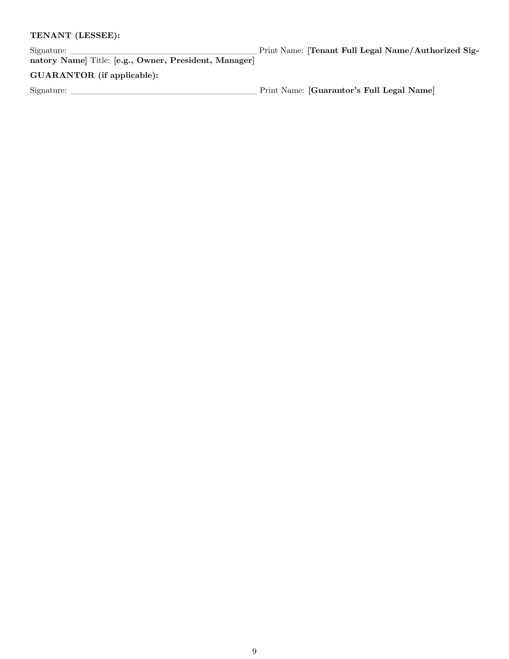 Preview page 9 of Pro Alaska commercial lease agreement template