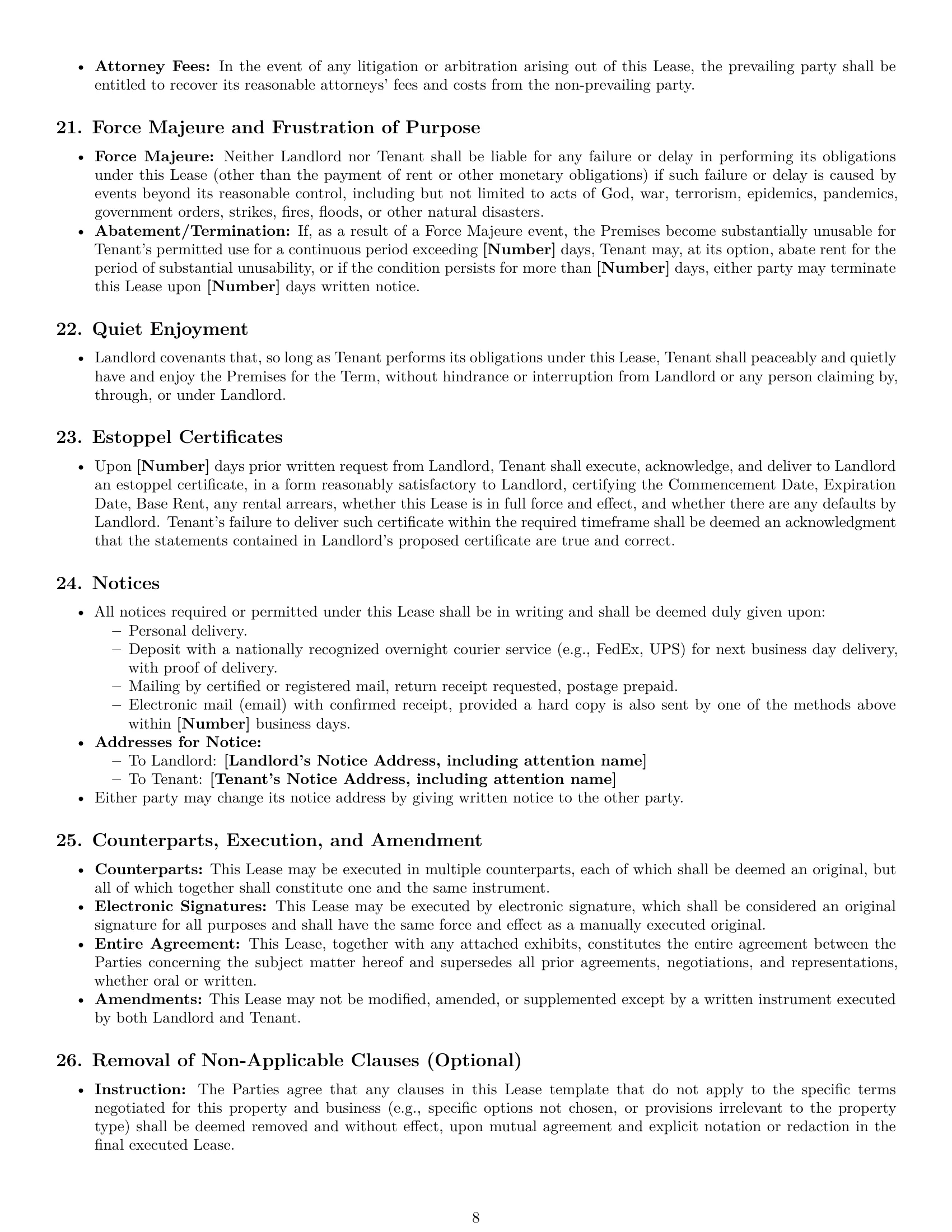 Preview page 8 of Pro Massachusetts commercial lease agreement template