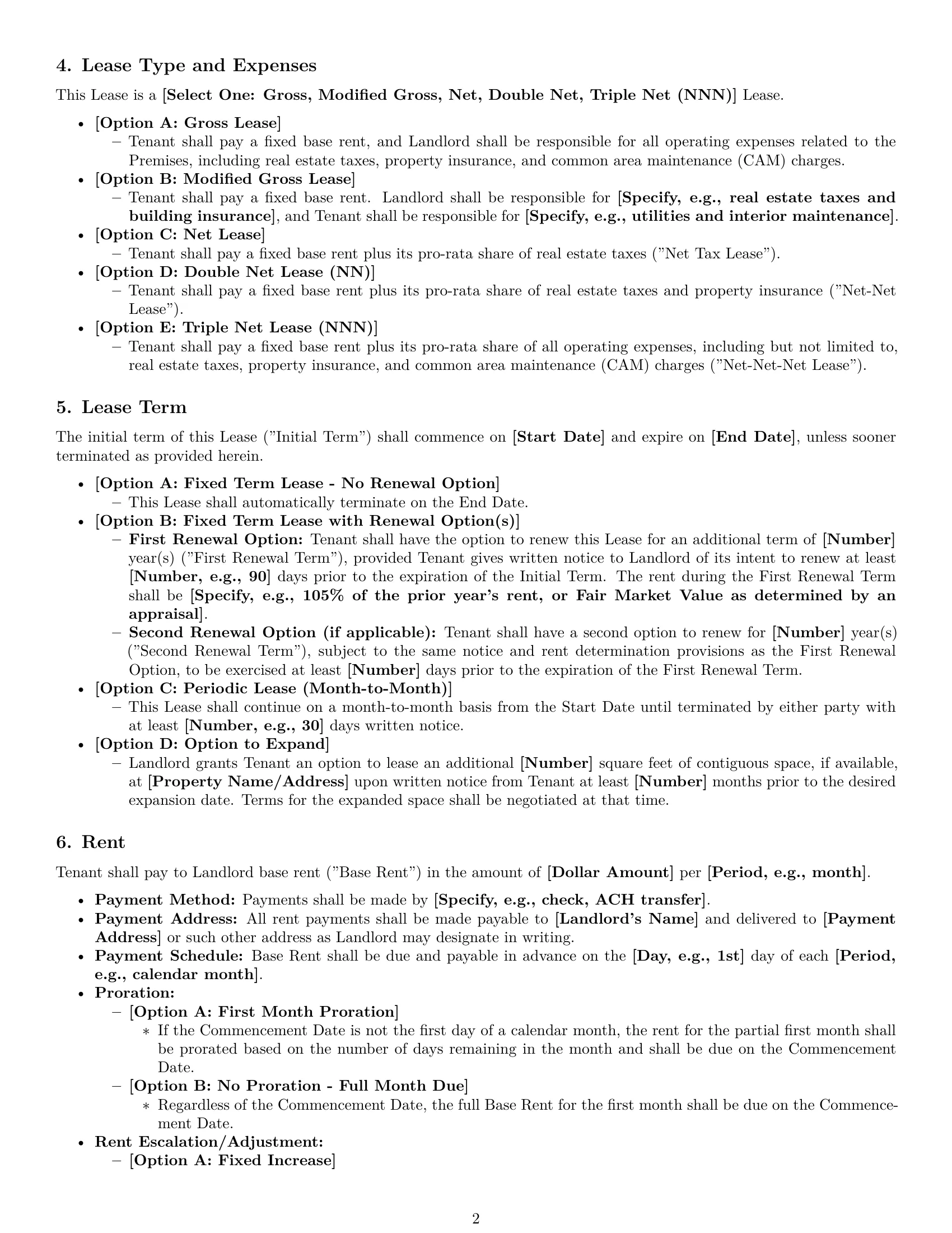 Preview page 2 of Pro Michigan commercial lease agreement template