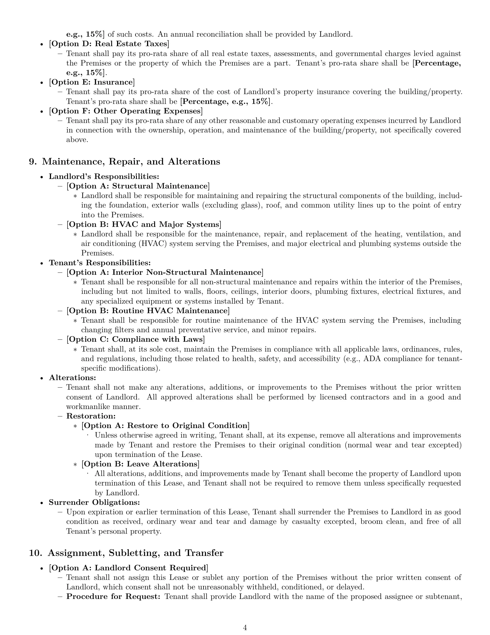 Preview page 4 of Pro Michigan commercial lease agreement template