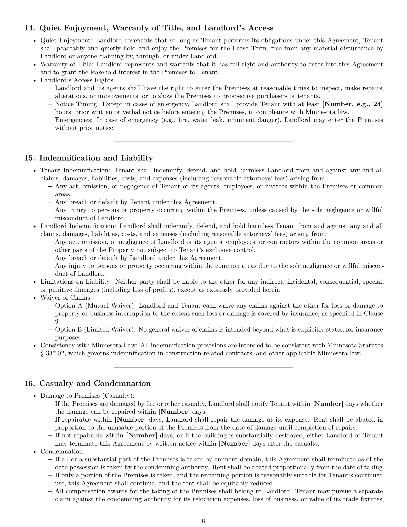 Preview page 6 of Pro Minnesota commercial lease agreement template