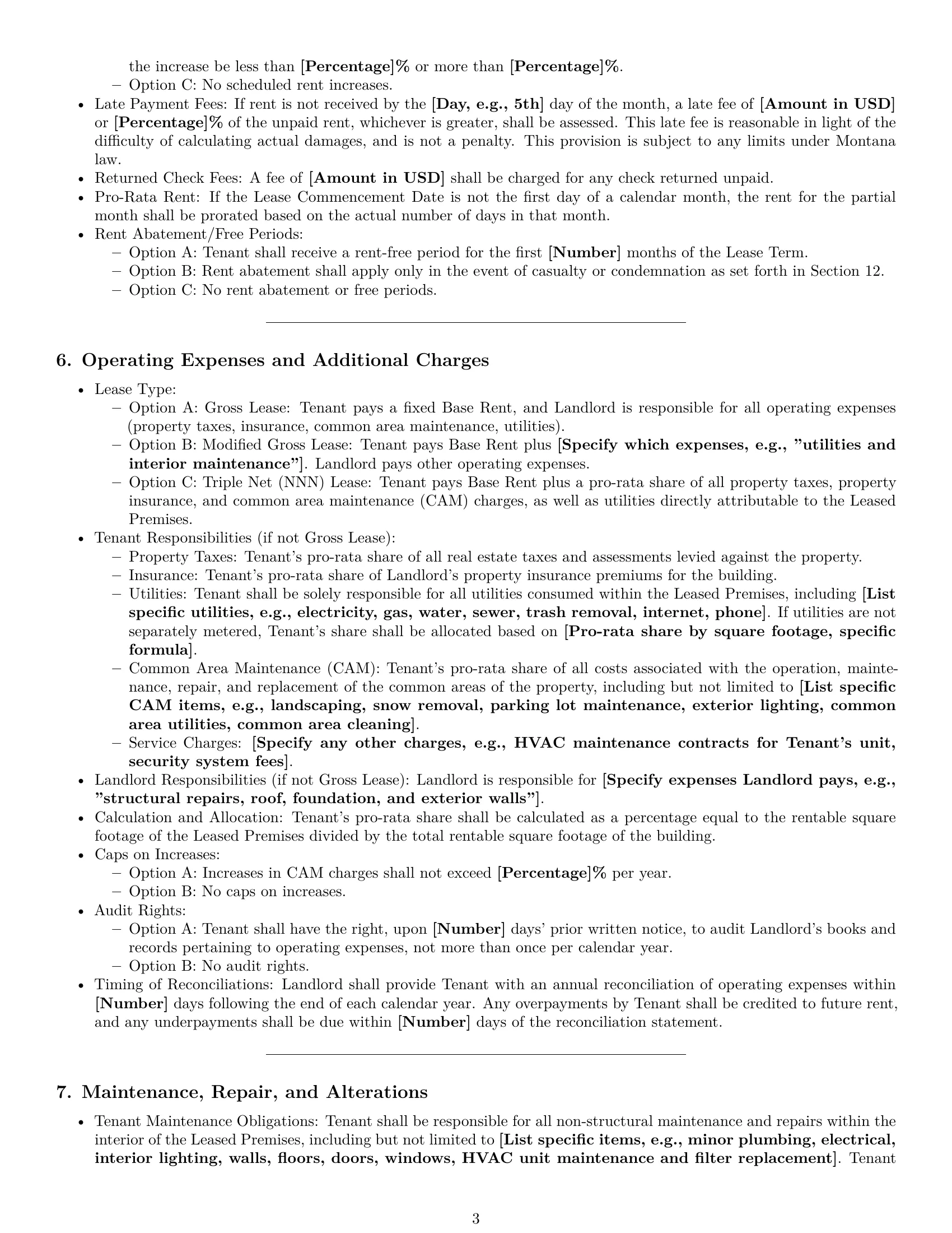 Preview page 3 of Pro Montana commercial lease agreement template