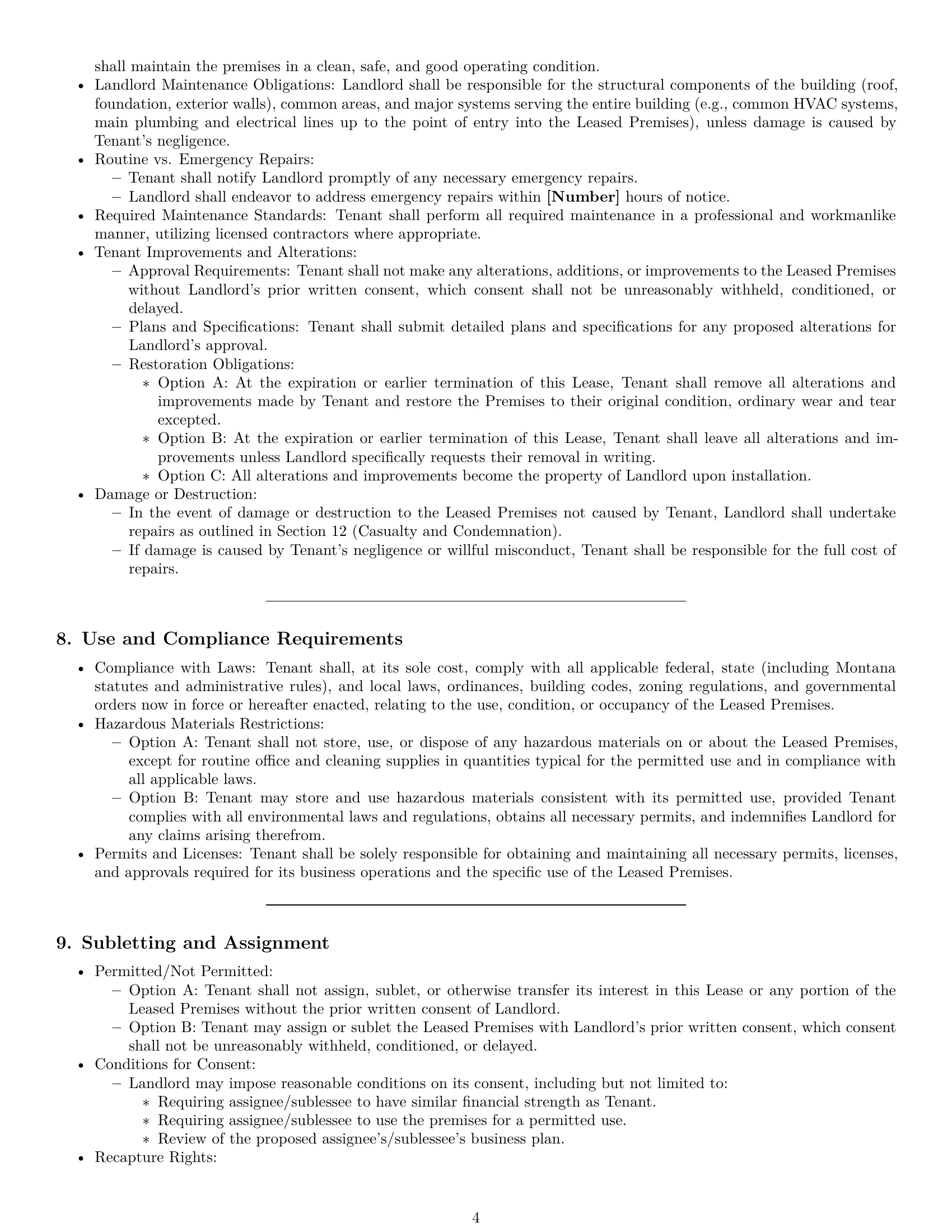 Preview page 4 of Pro Montana commercial lease agreement template