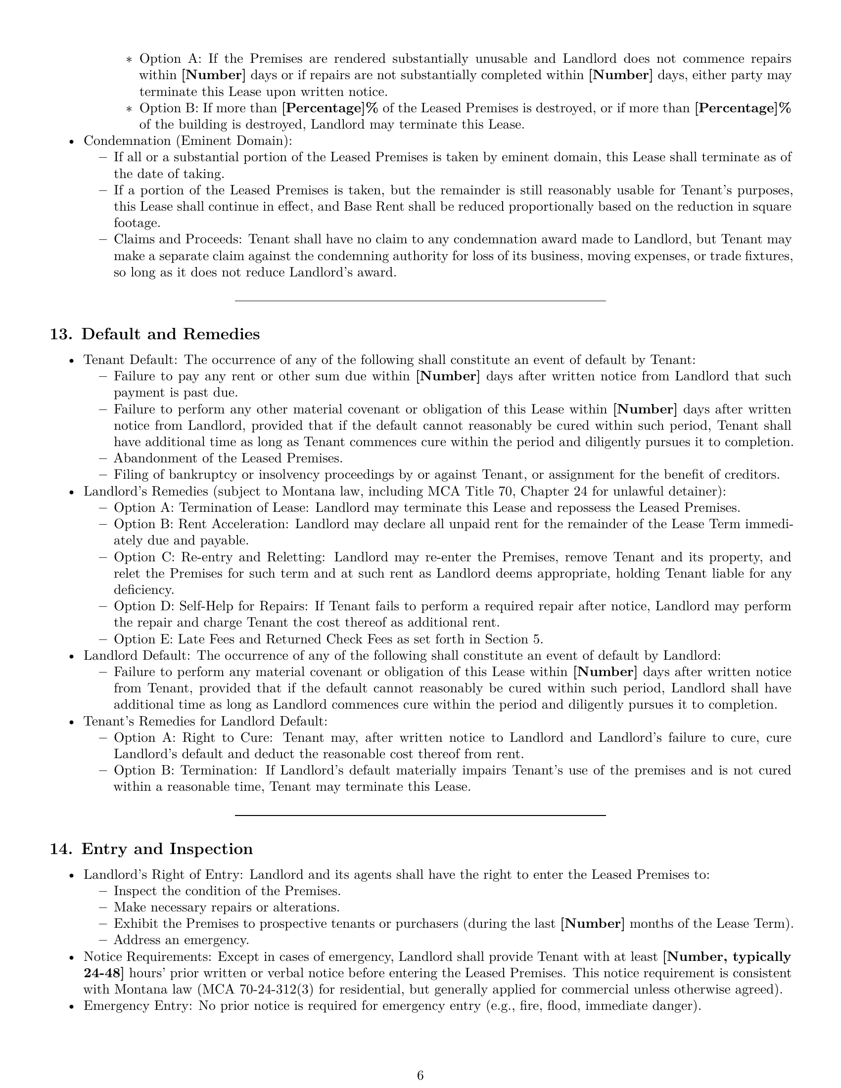 Preview page 6 of Pro Montana commercial lease agreement template